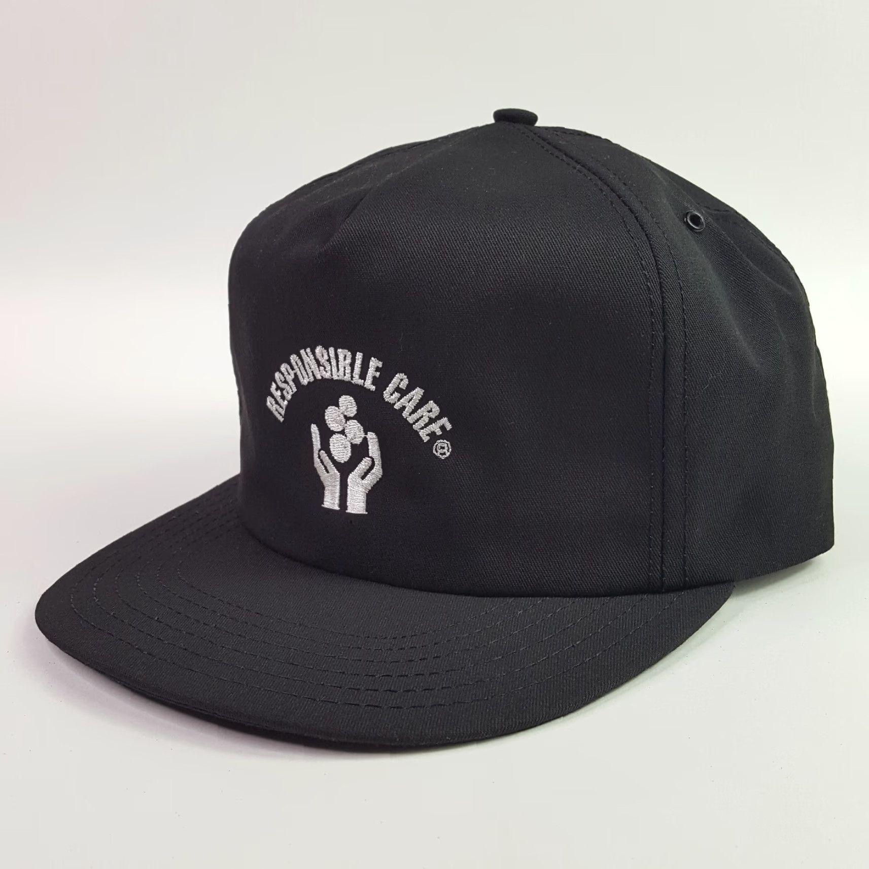 Vintage Vintage 80s Black USA Made Trucker Hat Snapback Adjustable Cap Men Twill Cotton Embroidered P cap Trucker Hat American Biker Casual Cap Size ONE SIZE - 3 Thumbnail
