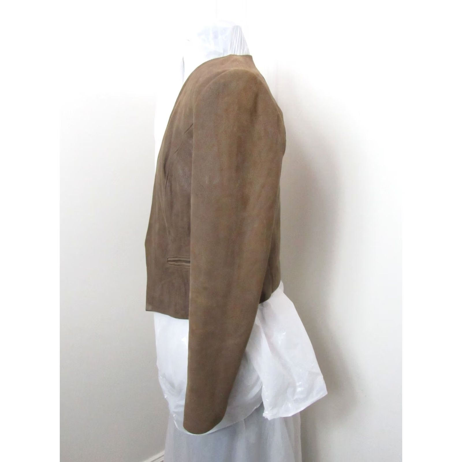Joie Joie Women's Brown Taupe Leather Jacket Size Medium J771-4745 Size M / US 6-8 / IT 42-44 - 4 Thumbnail