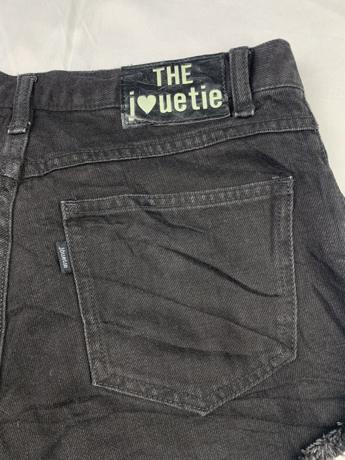 Japanese Brand jouetie Japan Black Studded Rough Mini Jeans Shorts Size 28" / US 6 / IT 42 - 5 Thumbnail