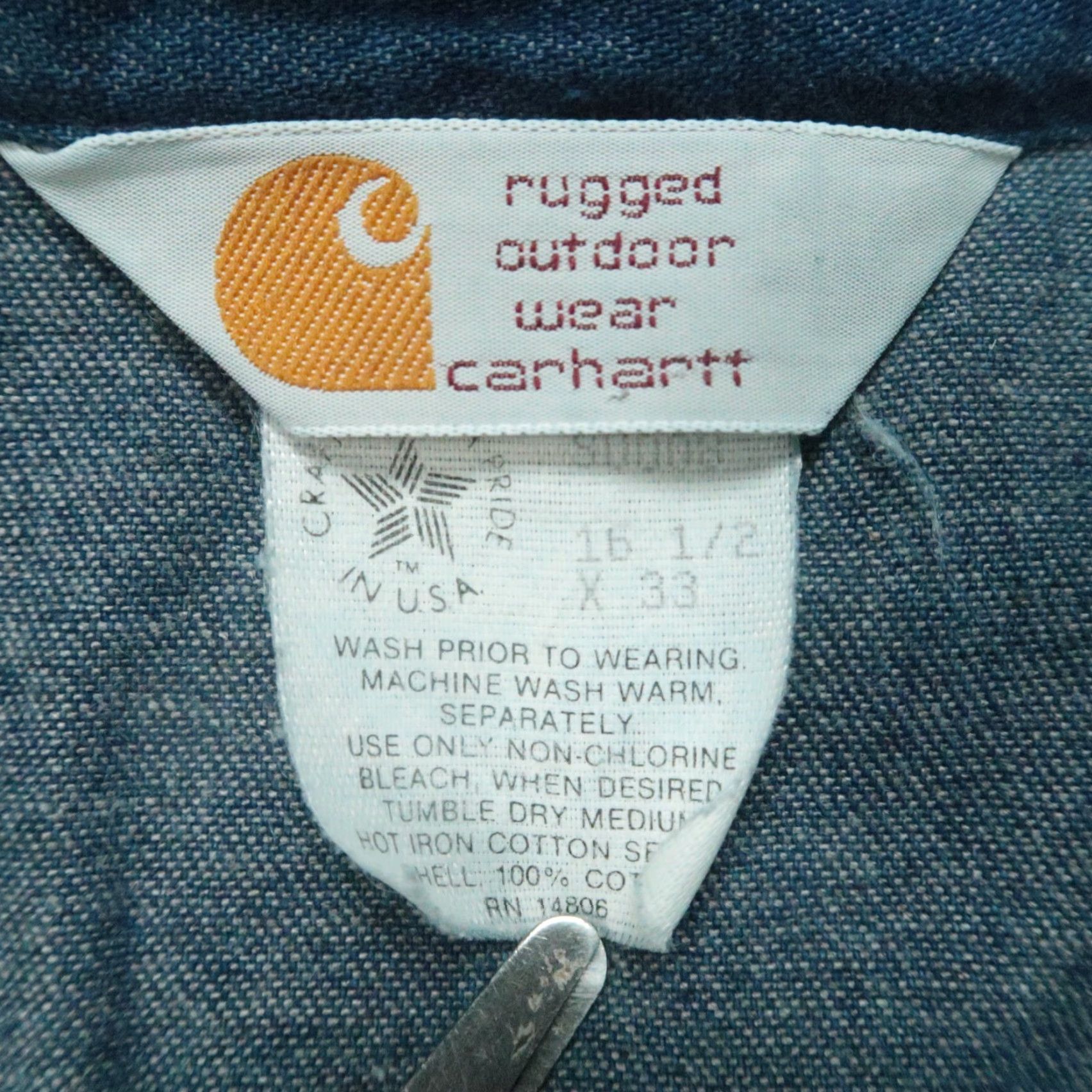 Carhartt VINTAGE Carhartt Shirt Mens M Blue Denim Pearl Snap Western Long Sleeve Cowboy VTG Size US M / EU 48-50 / 2 - 3 Thumbnail