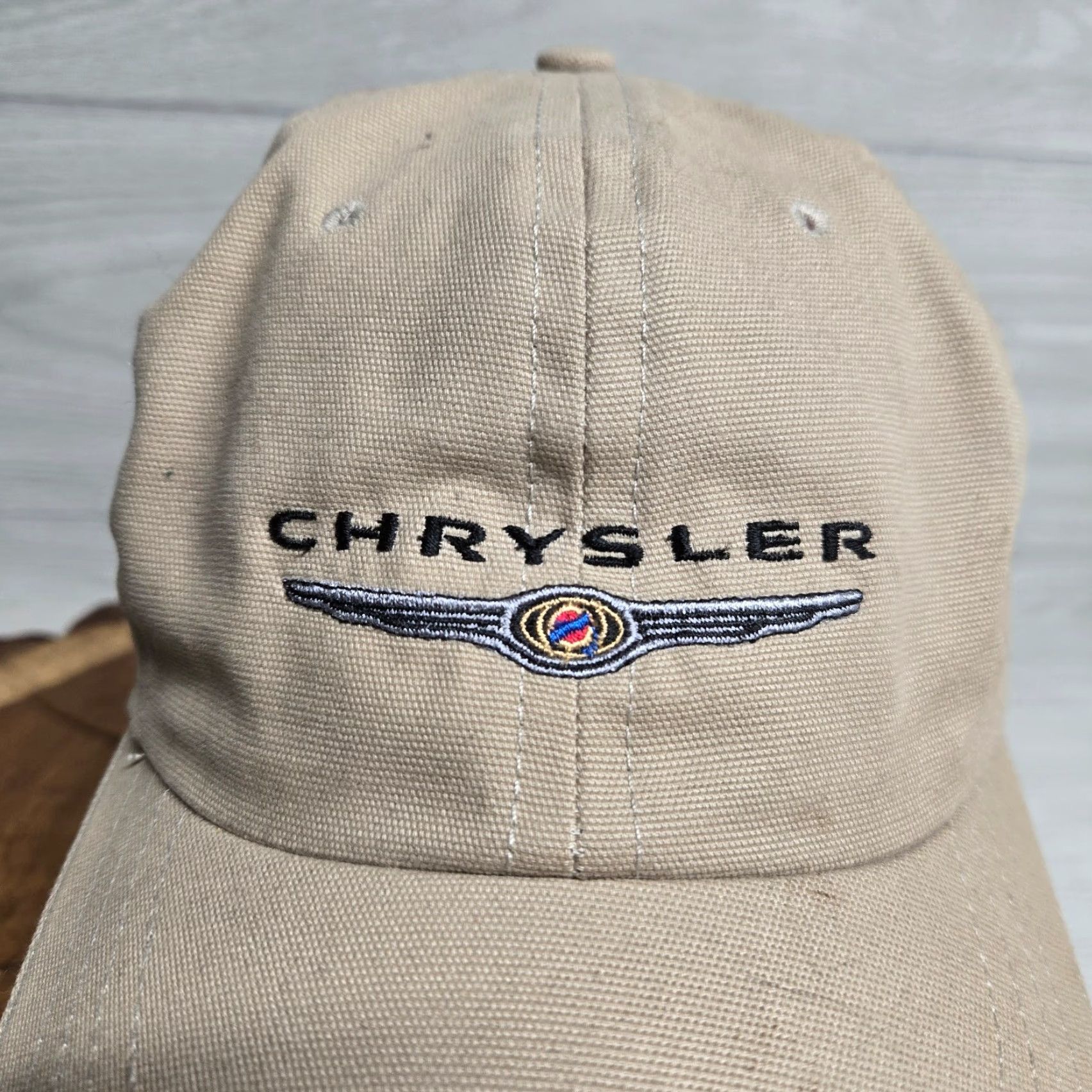 Logo 7 VINTAGE Chrysler Hat Adult Adjustable Strapback Tan Logo Wings Spelled out Size ONE SIZE - 5 Thumbnail