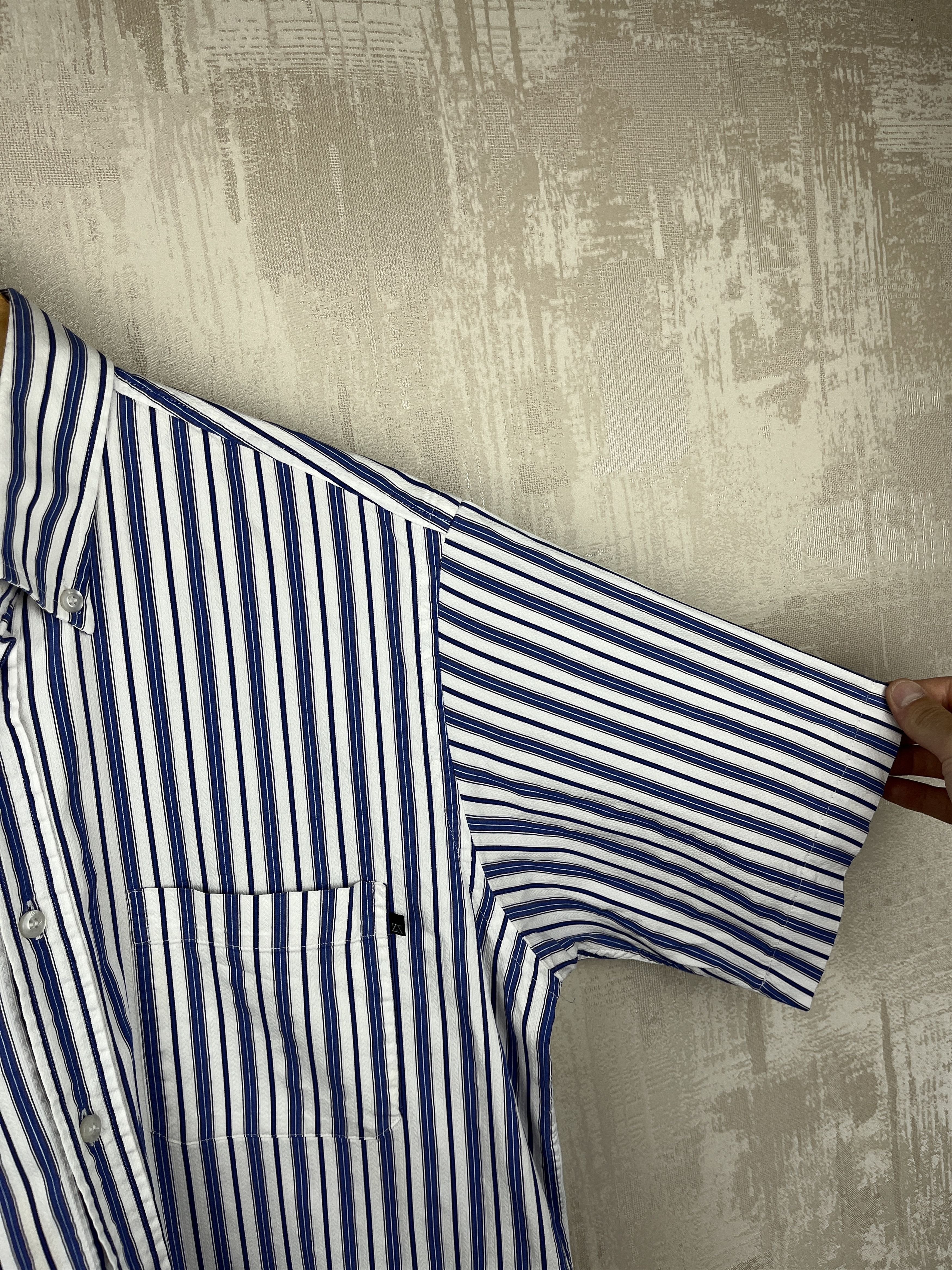 Ermenegildo Zegna Zegna Sport Striped Short Sleeve Shirt Cotton Button Down Size US L / EU 52-54 / 3 - 6 Thumbnail