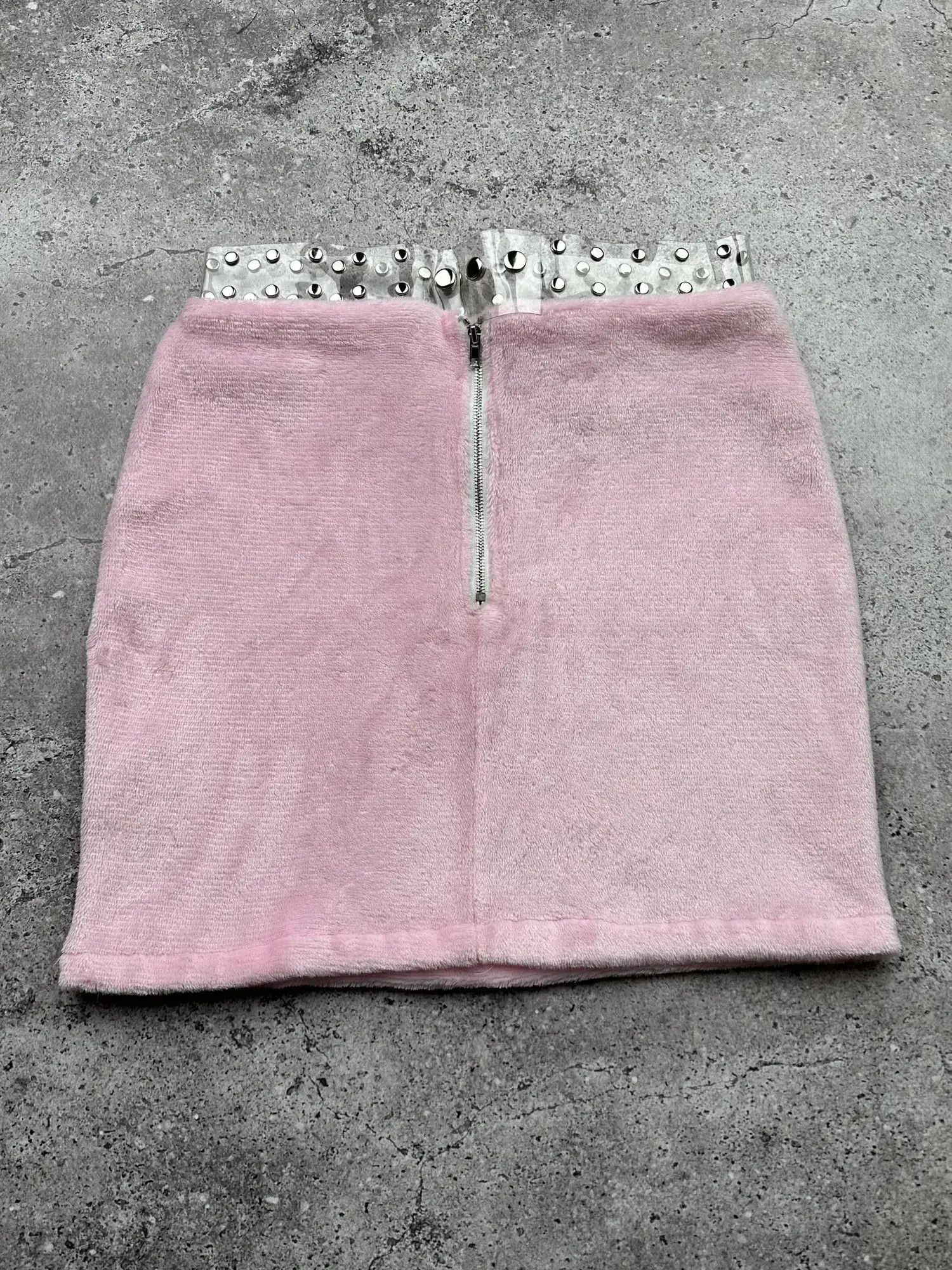 Japanese Brand Vintage Velour Mini Skirt C343(V514) Size 25" / US 0 / IT 36 - 4 Thumbnail