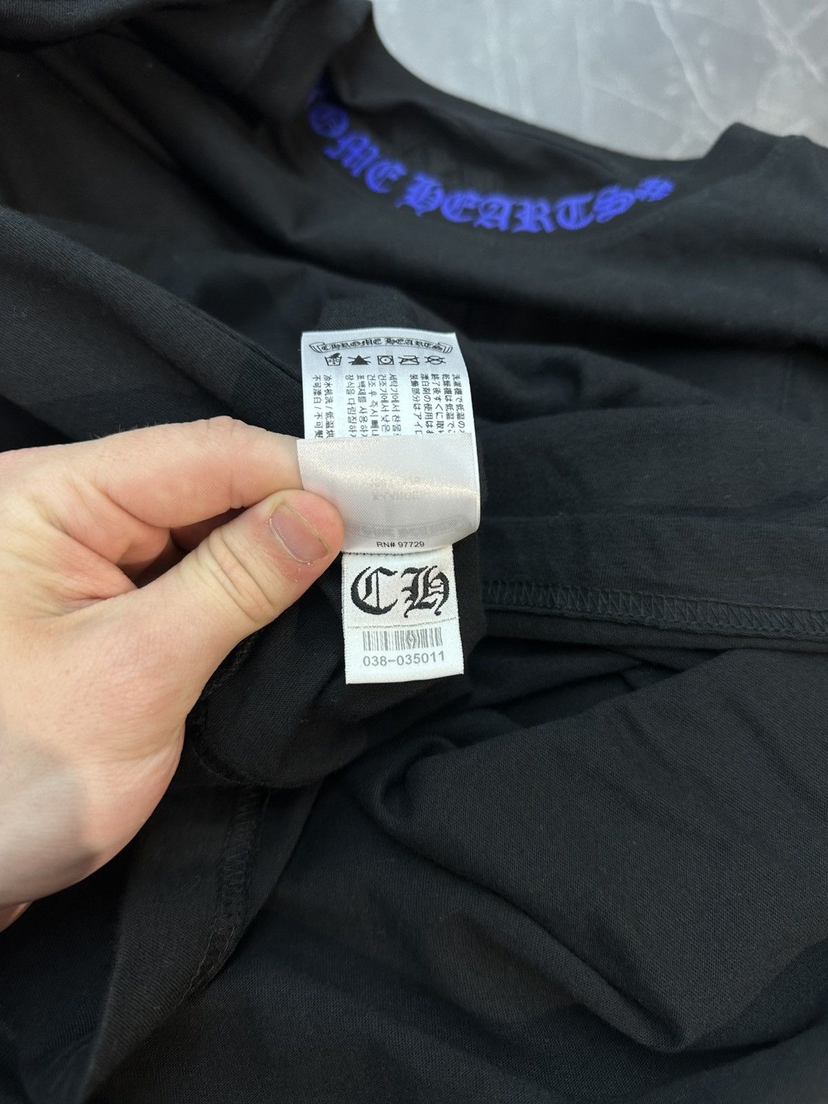 Chrome Hearts Chrome Hearts 1988 Neck Logo Long Sleeve Blue Size US XL / EU 56 / 4 - 7 Thumbnail