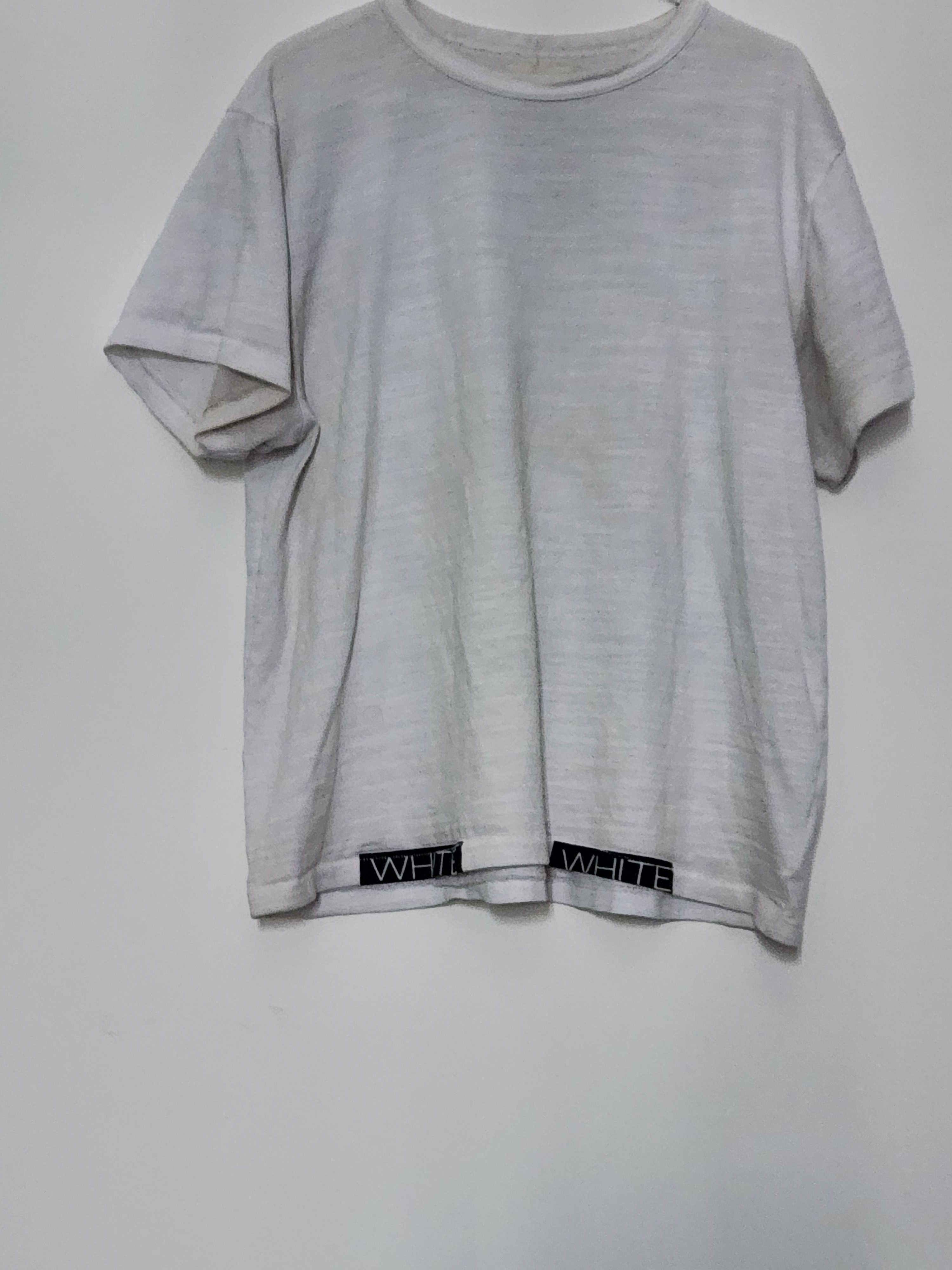 Off-White Off-White Blue Collar Diagonal Stripe White T-Shirt Size L Size US L / EU 52-54 / 3 - 1 Thumbnail