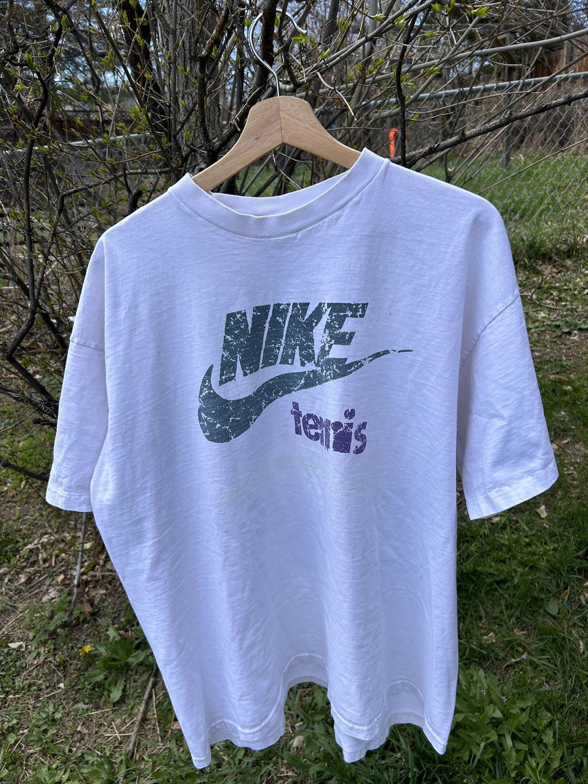 image of Nike Tennis Tee, Late 80S, Made In Usa in White, Men's (Size 2XL)