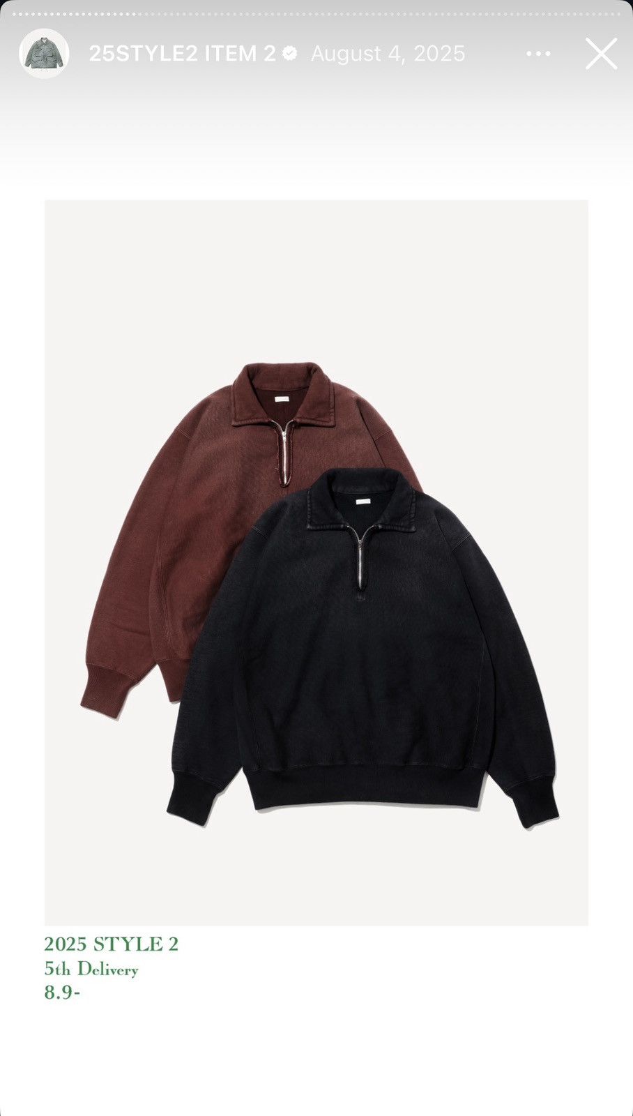 A.PRESSE 25AAP-05-09 Vintage Half Zip Sweatshirt BLACK Size 4 Size US L / EU 52-54 / 3 - 1 Thumbnail