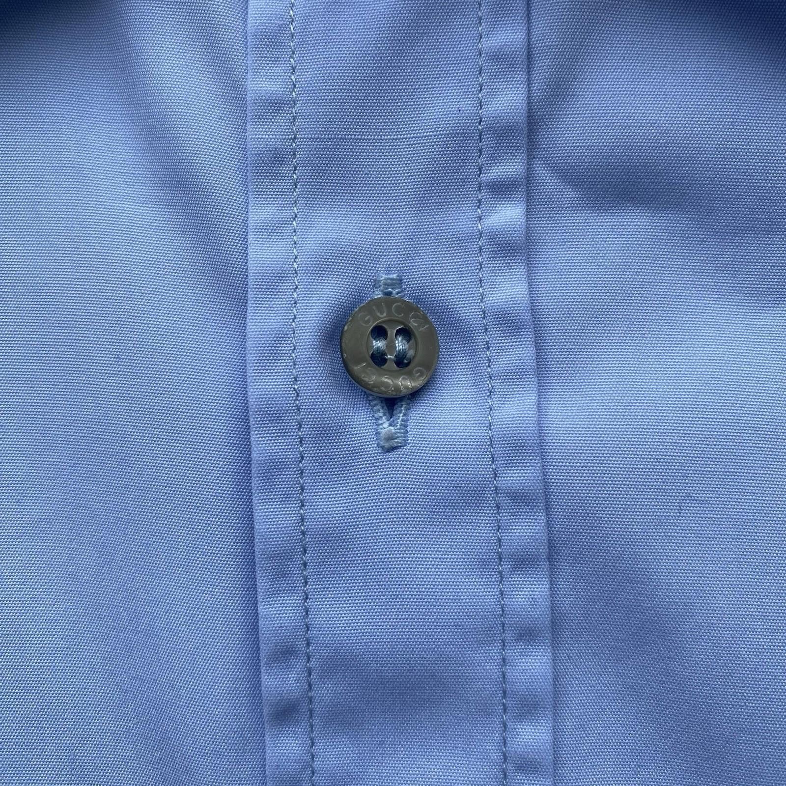 Gucci Gucci Men’s Button Up Shirt Blue Size 40/15.75 Size US M / EU 48-50 / 2 - 4 Thumbnail