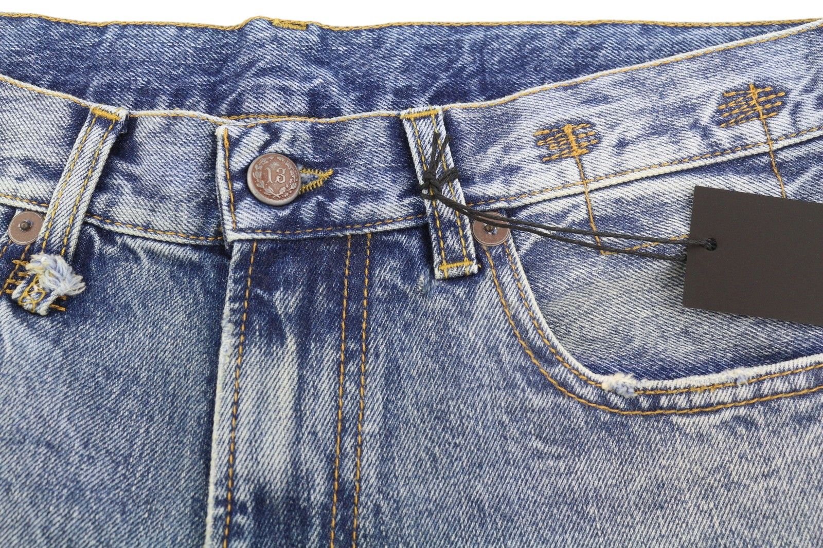 R13 BOYFRIEND 27 Jasper Cropped Blue PF25 Jeans 87192 Size 27" / US 4 / IT 40 - 12 Thumbnail