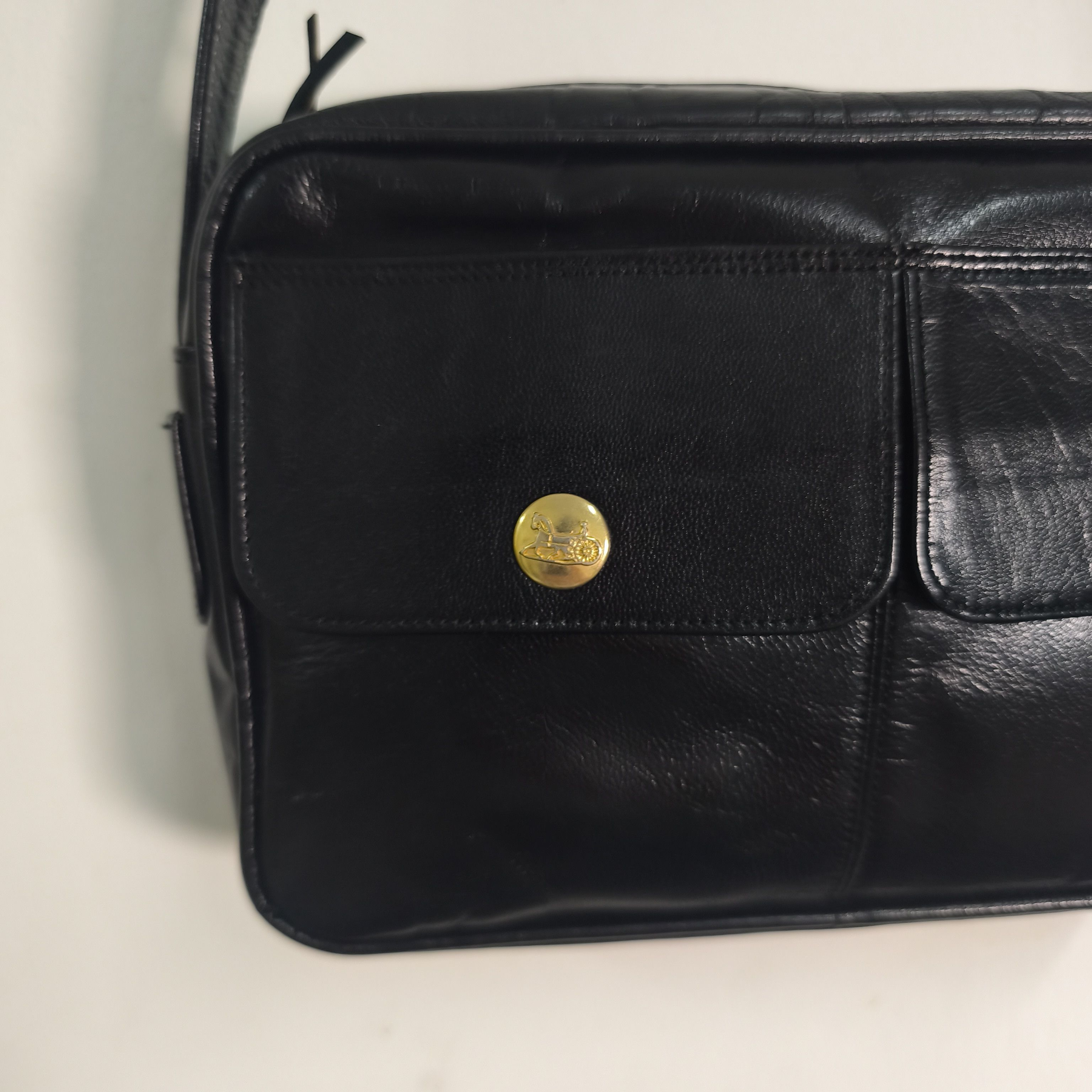 Celine Vintage Celine Small Bag Black Leather Size ONE SIZE - 4 Thumbnail