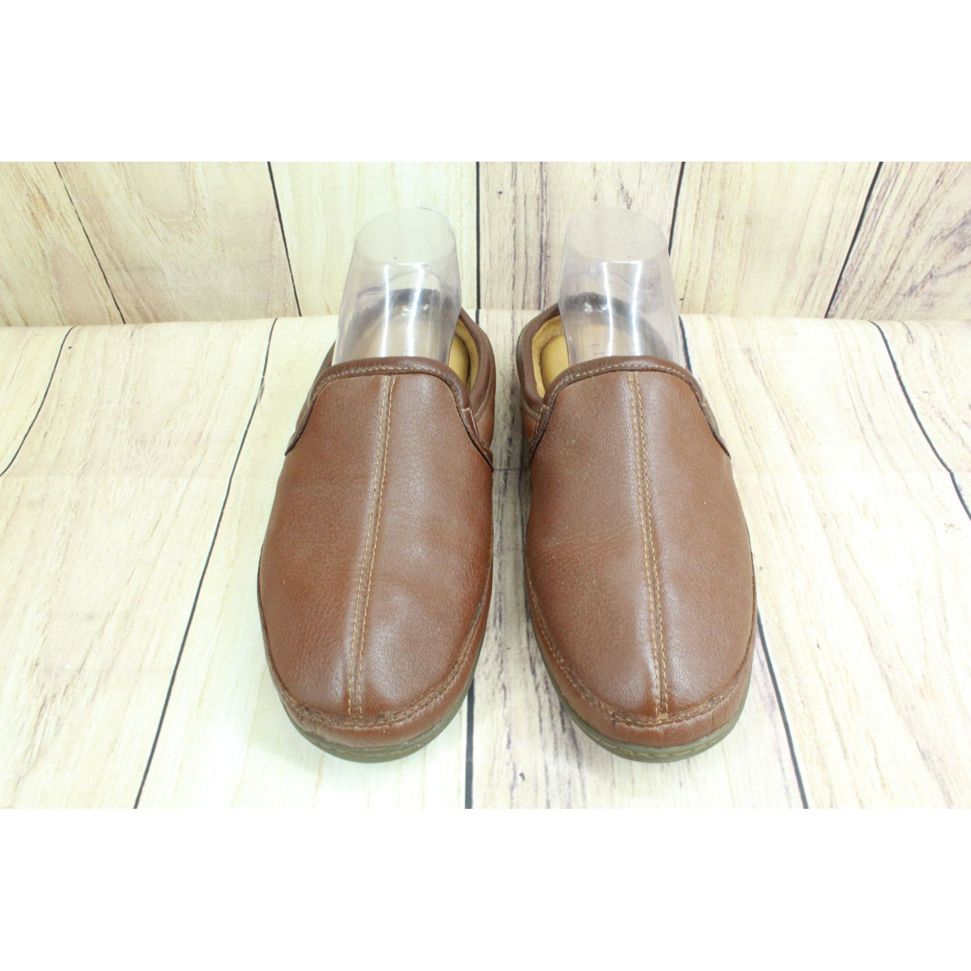 L.L. Bean Leather LL Bean Men s Elkhide Slipper Scuffs Brown Soft Leather Grailed