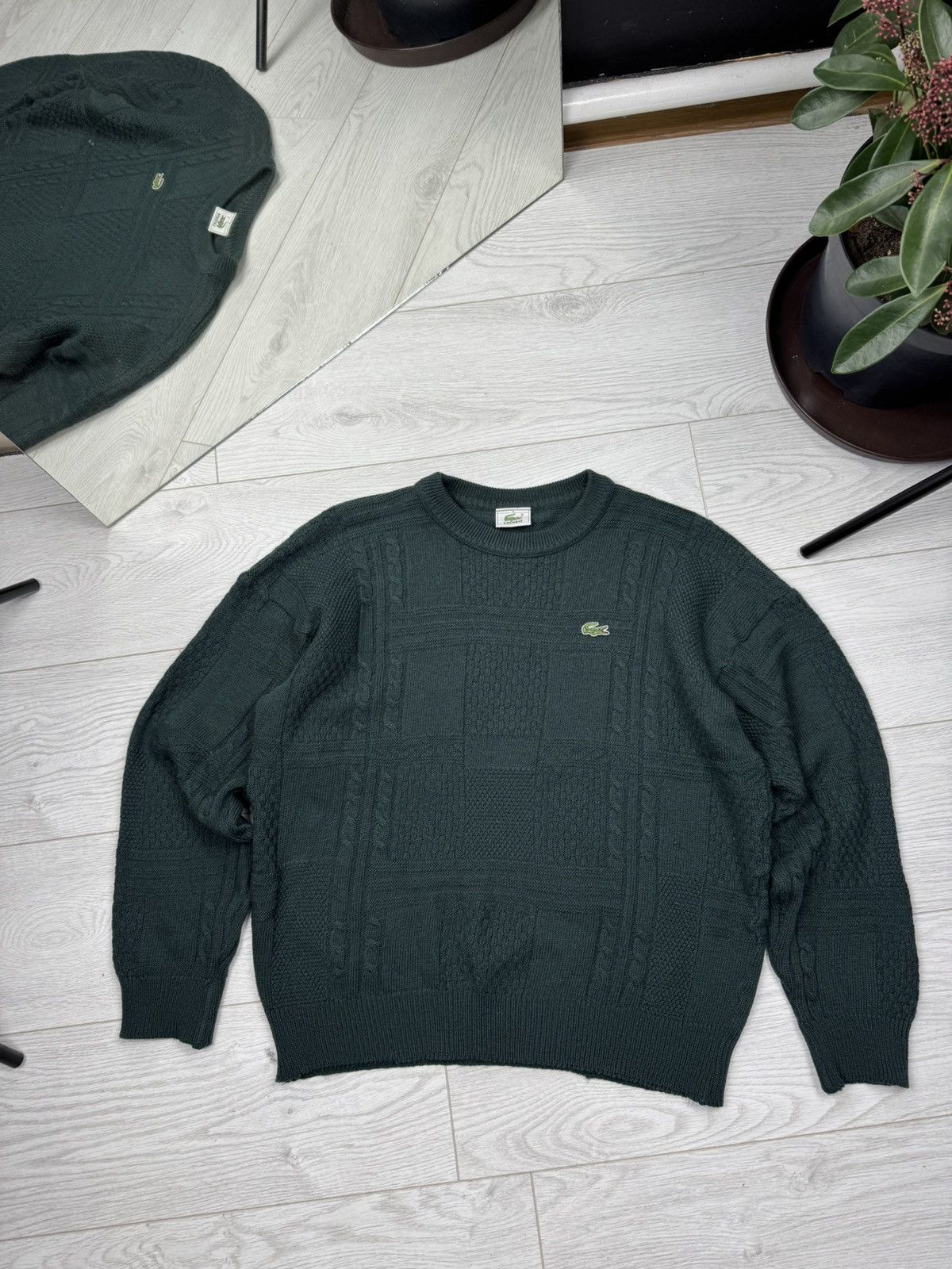 Lacoste × Vintage Lacoste Vintage Sweater Knit Casual Green 90s Hype Rare Size US L / EU 52-54 / 3 - 1 Thumbnail