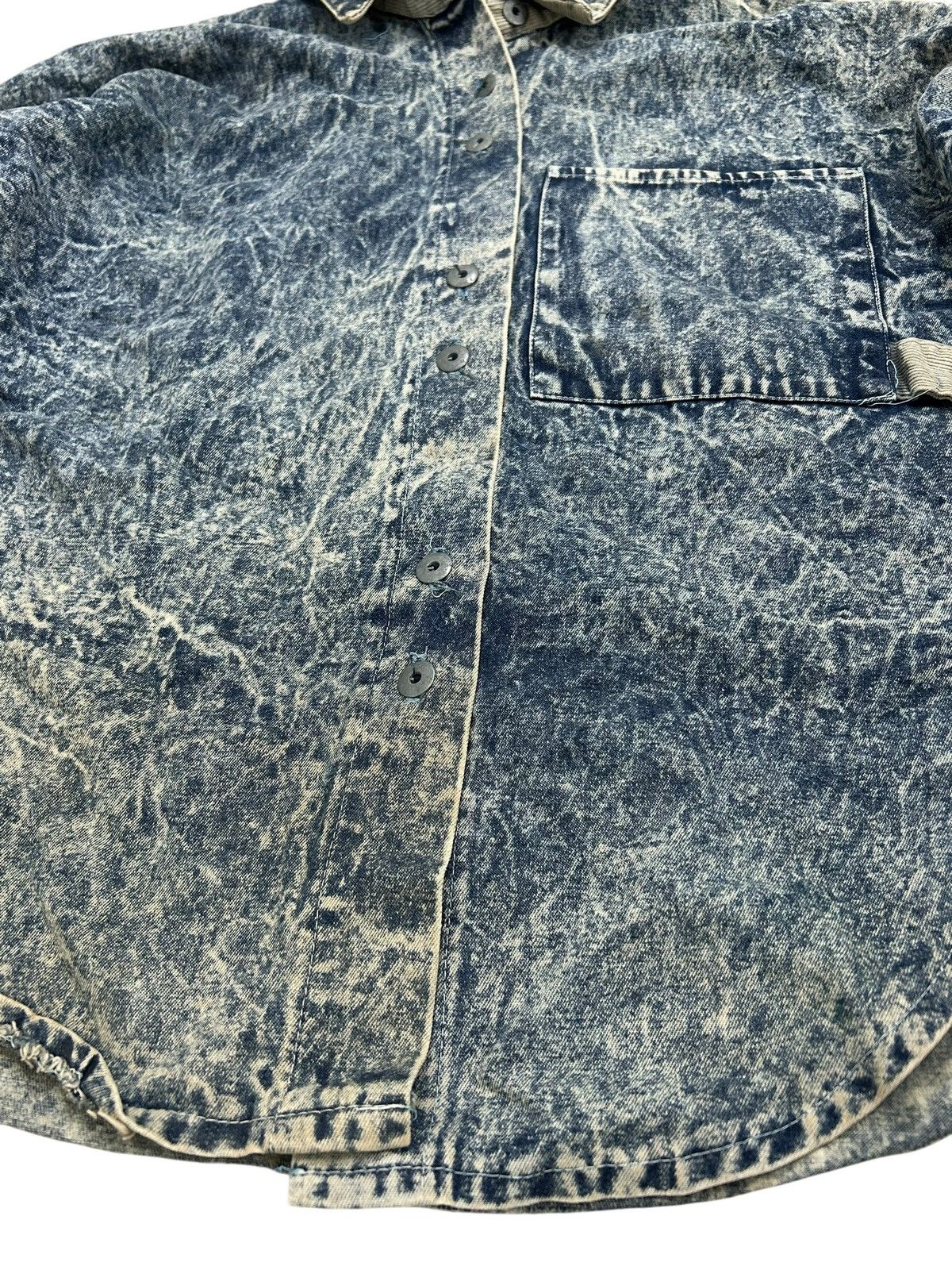 Le Grande Bleu (L.G.B.) Vintage Hot Things 90s Acid Wash Clawn Marks Corduroy Collar Size US L / EU 52-54 / 3 - 9 Thumbnail