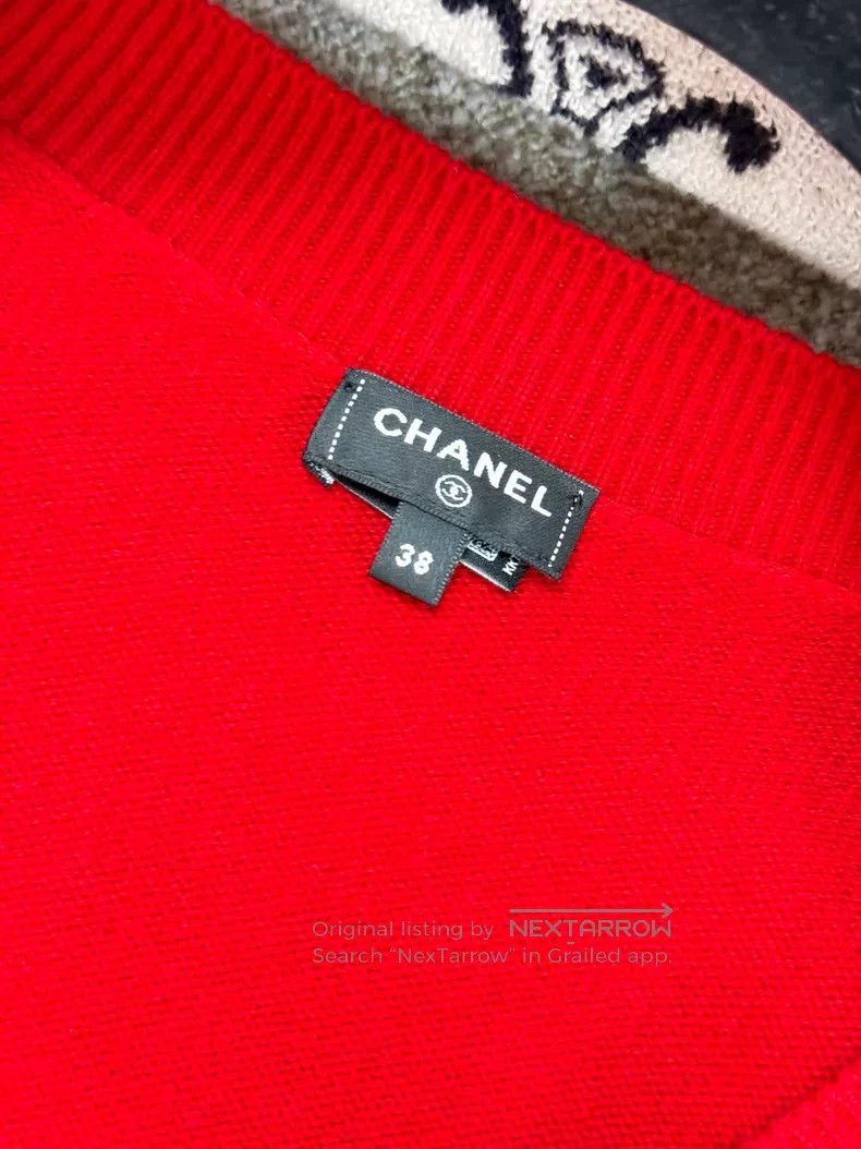 Chanel Chanel V-neck diamond buckle cashmere long-sleeved knitted Size XS / US 0-2 / IT 36-38 - 6 Thumbnail