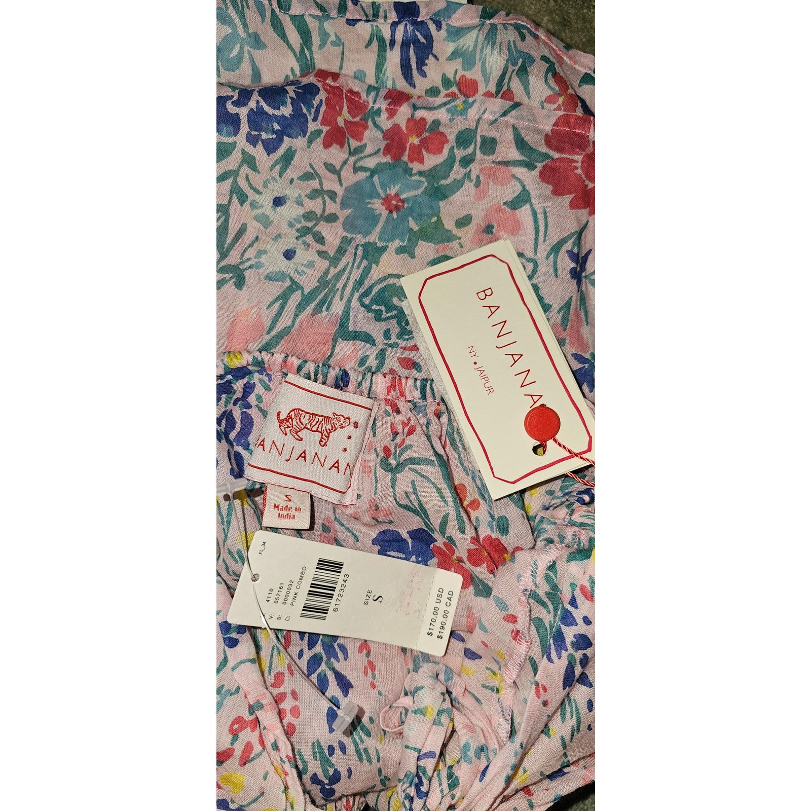 Anthropologie × Banjanan NWT Garden Party Ruffled Tank $170 SMALL Pink Floral Size S / US 4 / IT 40 - 5 Thumbnail