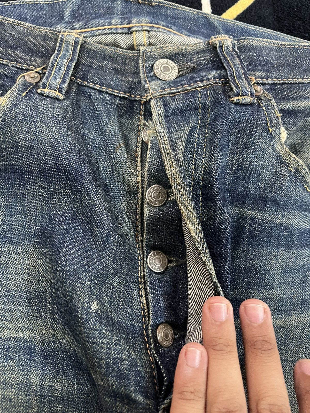 Warehouse & Co. Vintage Warehouse&Co Mudwash Selvedge Distressed Denim Size US 31 - 8 Thumbnail