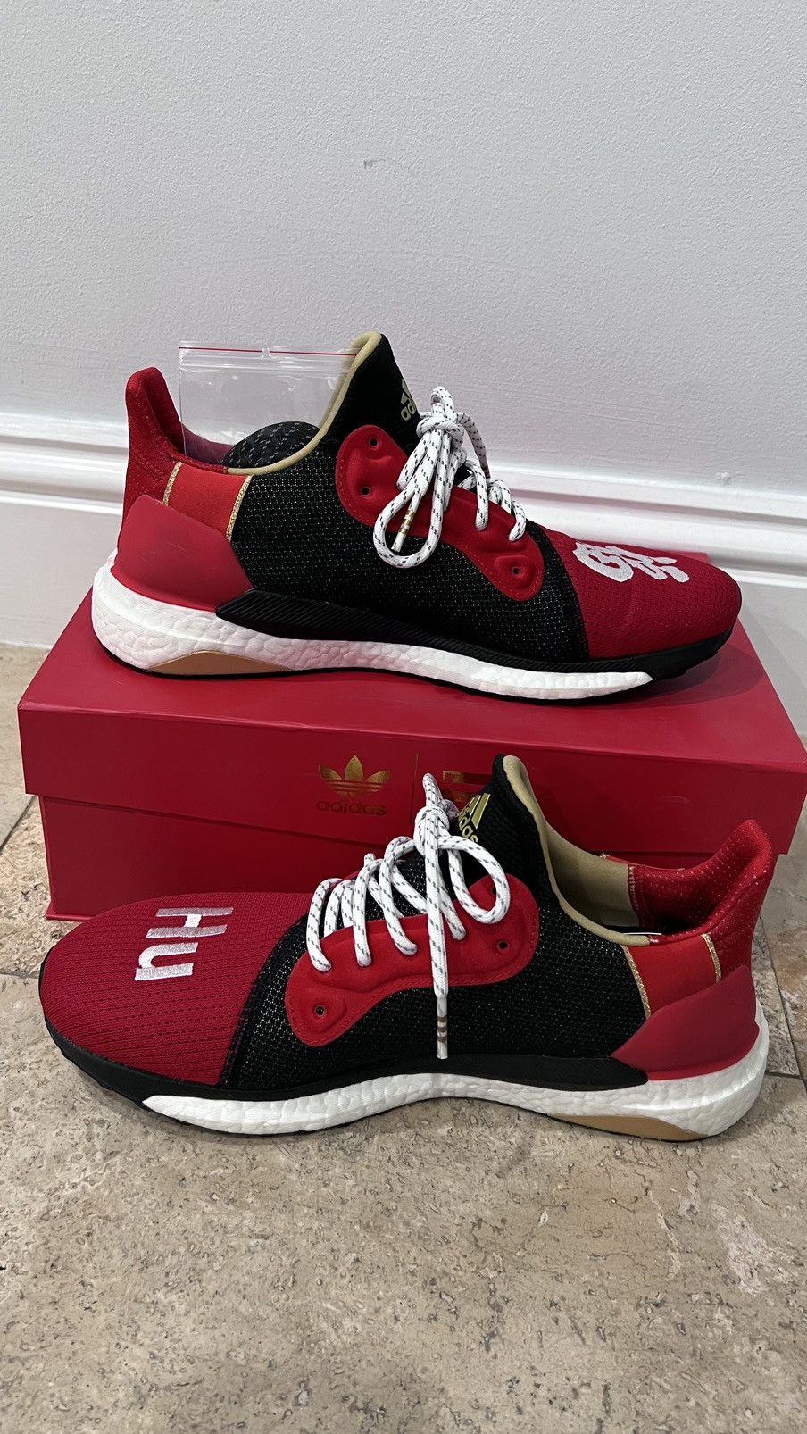 Adidas × Pharrell Pharrell × Solar Hu Glide ST Chinese New Year 2019 Size 11 Size US 11 / EU 44 - 4 Thumbnail