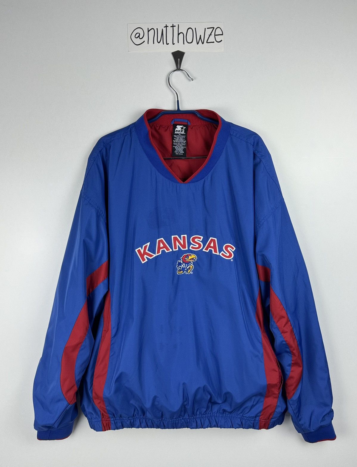 Starter Vintage Y2K Kansas Jayhawks Microfiber Pullover Jersey Size US XL / EU 56 / 4 - 1 Thumbnail