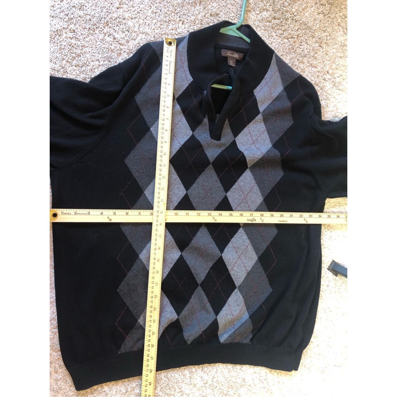 Tasso Elba Tasso Elba Women’s Black and Gray Diamond Pattern Cardigan P Size US XXL / EU 58 / 5 - 9 Thumbnail