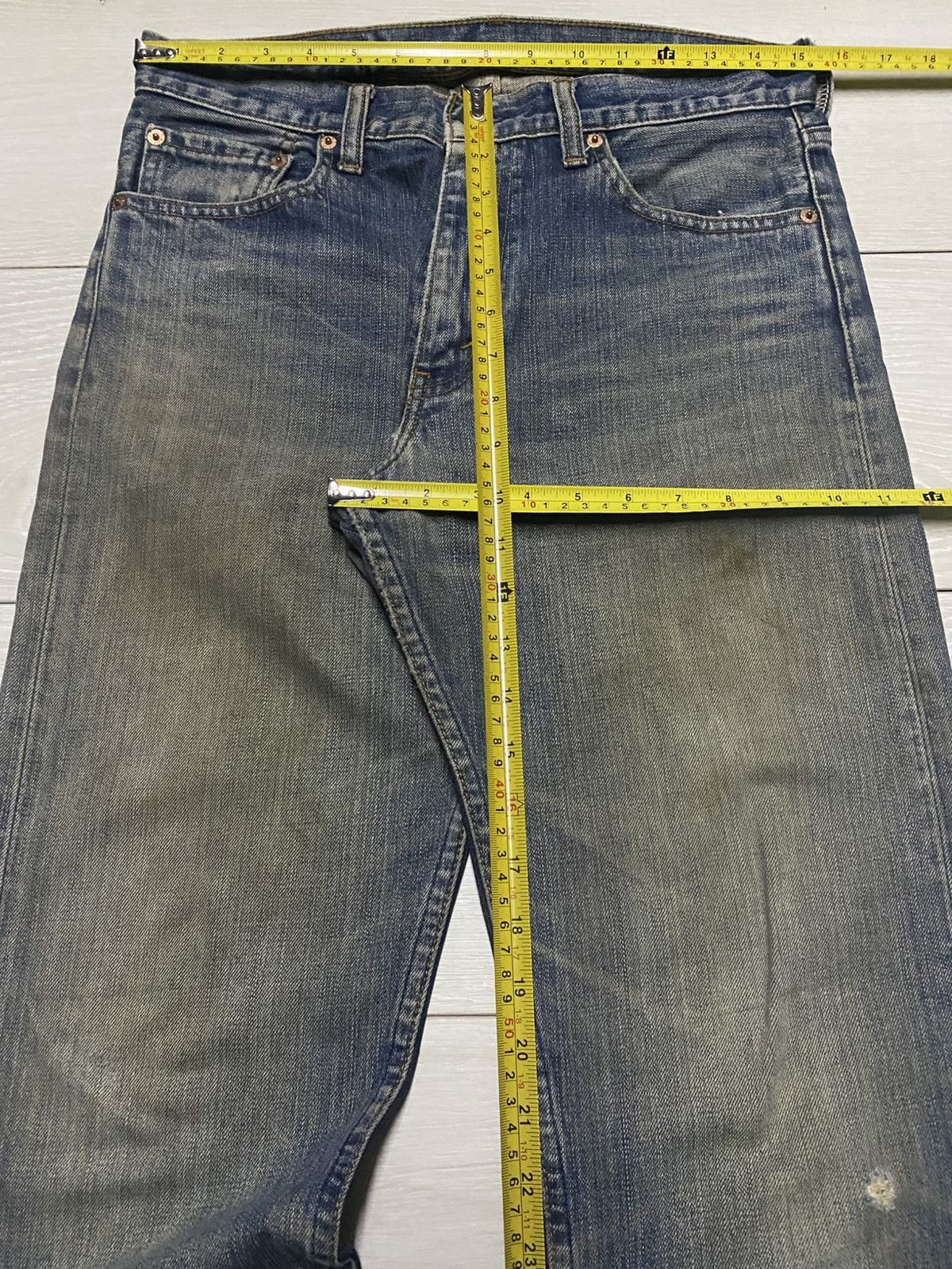 Levi's Vintage Levis 505 Mud Wash Distressed Skinny Jeans Size US 30 / EU 46 - 12 Thumbnail