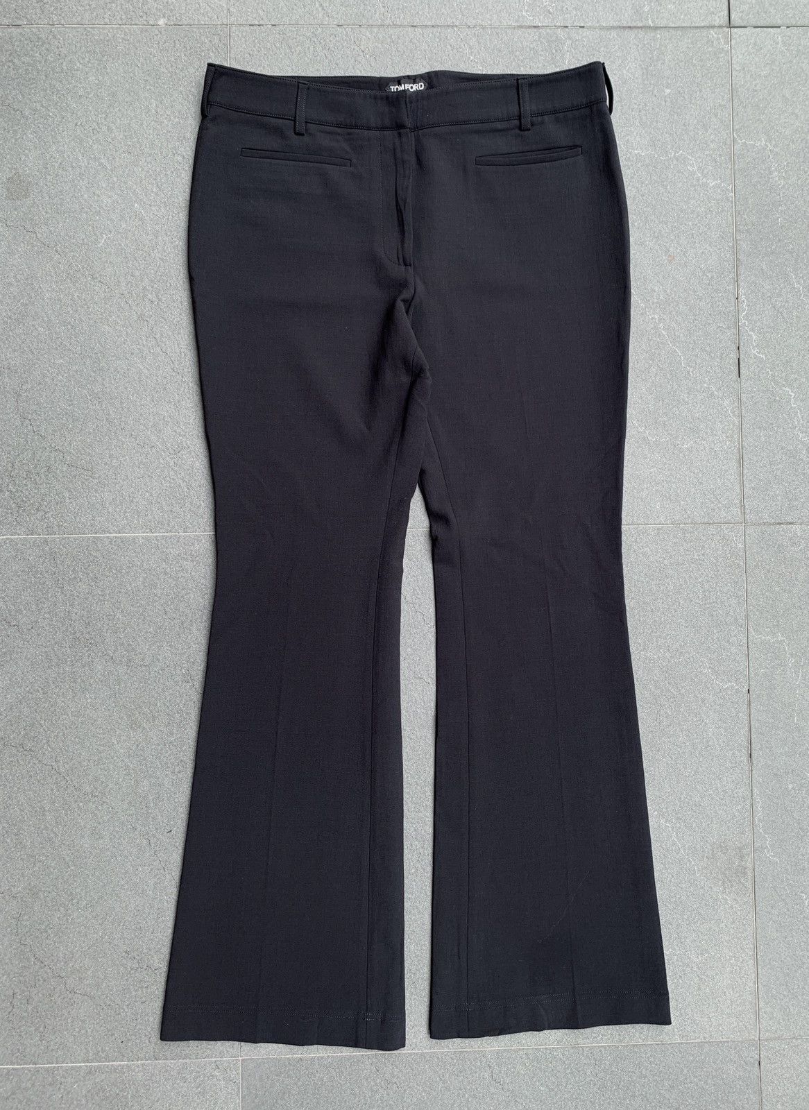 image of Tom Ford Big Size Wool Flared Trousers in Black, Men's