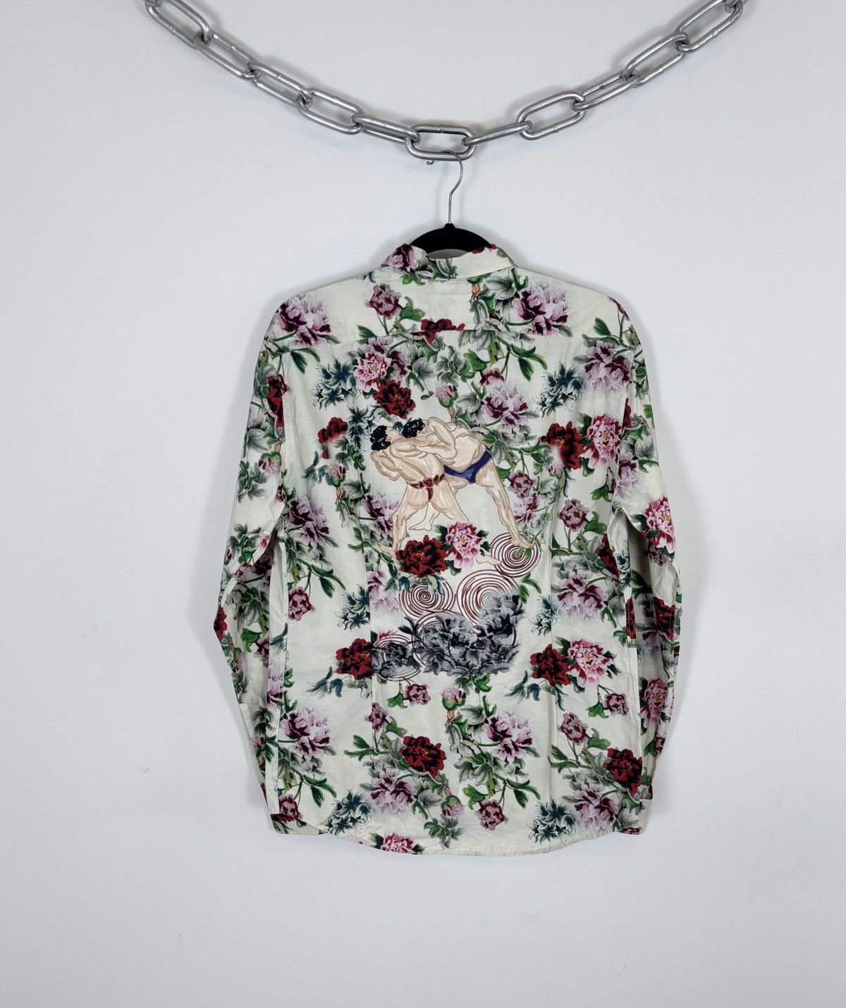 Eton Eton Men’s Slim Floral Sumo Wrestler Print Button Up Shirt Size US M / EU 48-50 / 2 - 2 Thumbnail