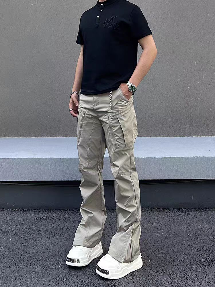 Jean Khaki Casual Loose-Fit Multi-Pocket Work Pants Size US 30 / EU 46 - 4 Thumbnail