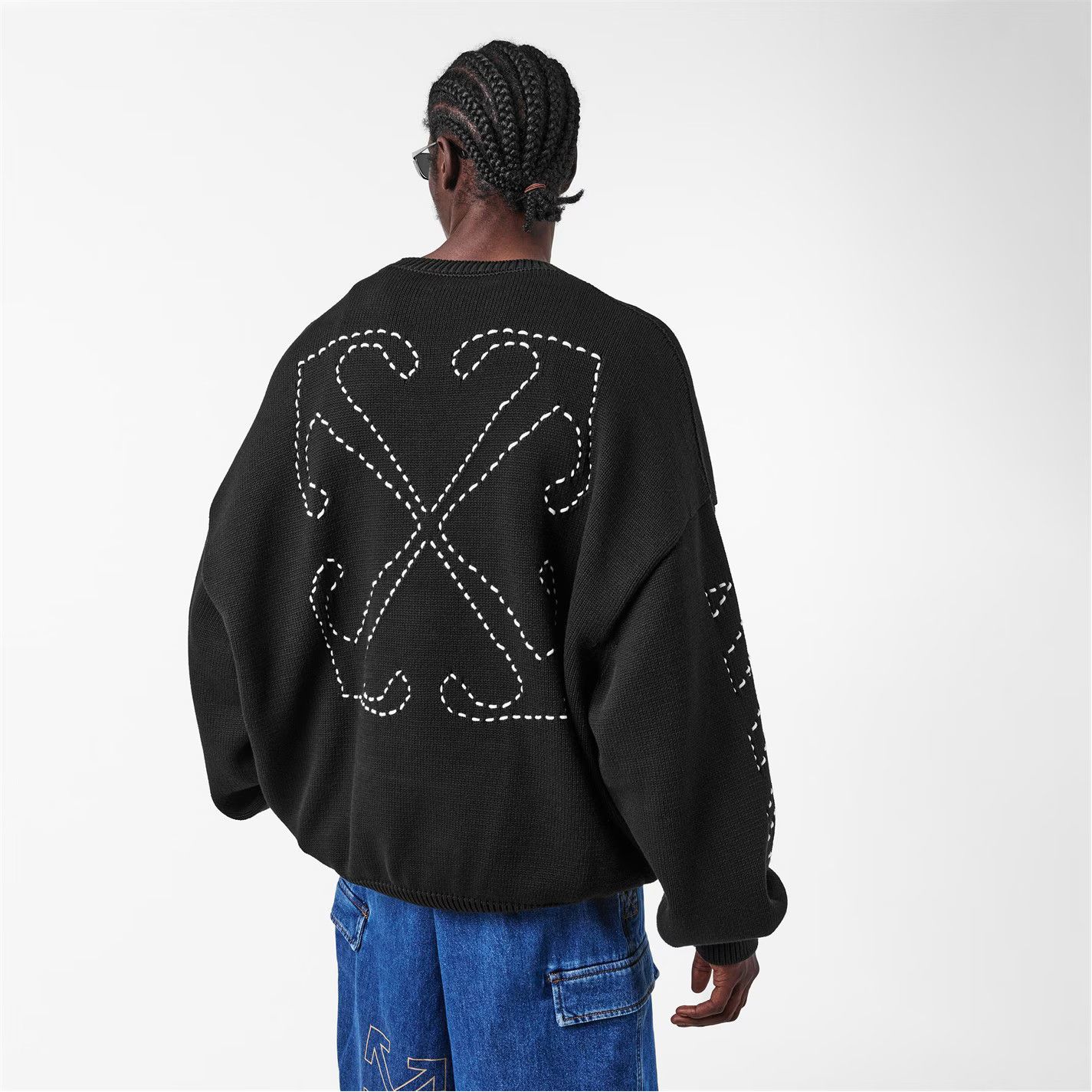 Off-White o1g2r1mq0226 Arrows Long Sleeve Crew Neck Sweatshirt Black Size US L / EU 52-54 / 3 - 4 Thumbnail