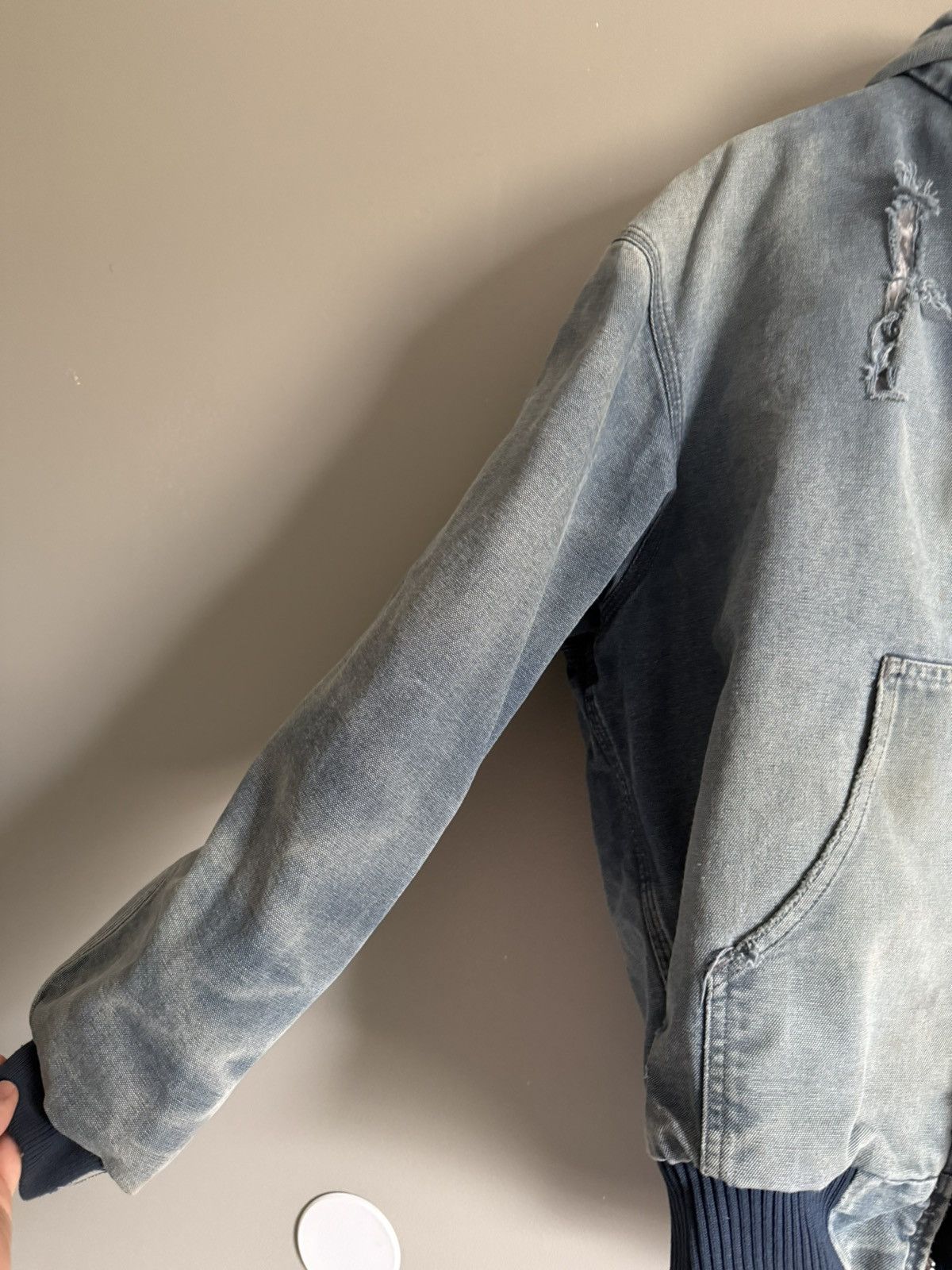 Carhartt Vintage light, blue, distressed, faded jacket, Carhartt work Size US S / EU 44-46 / 1 - 2 Thumbnail