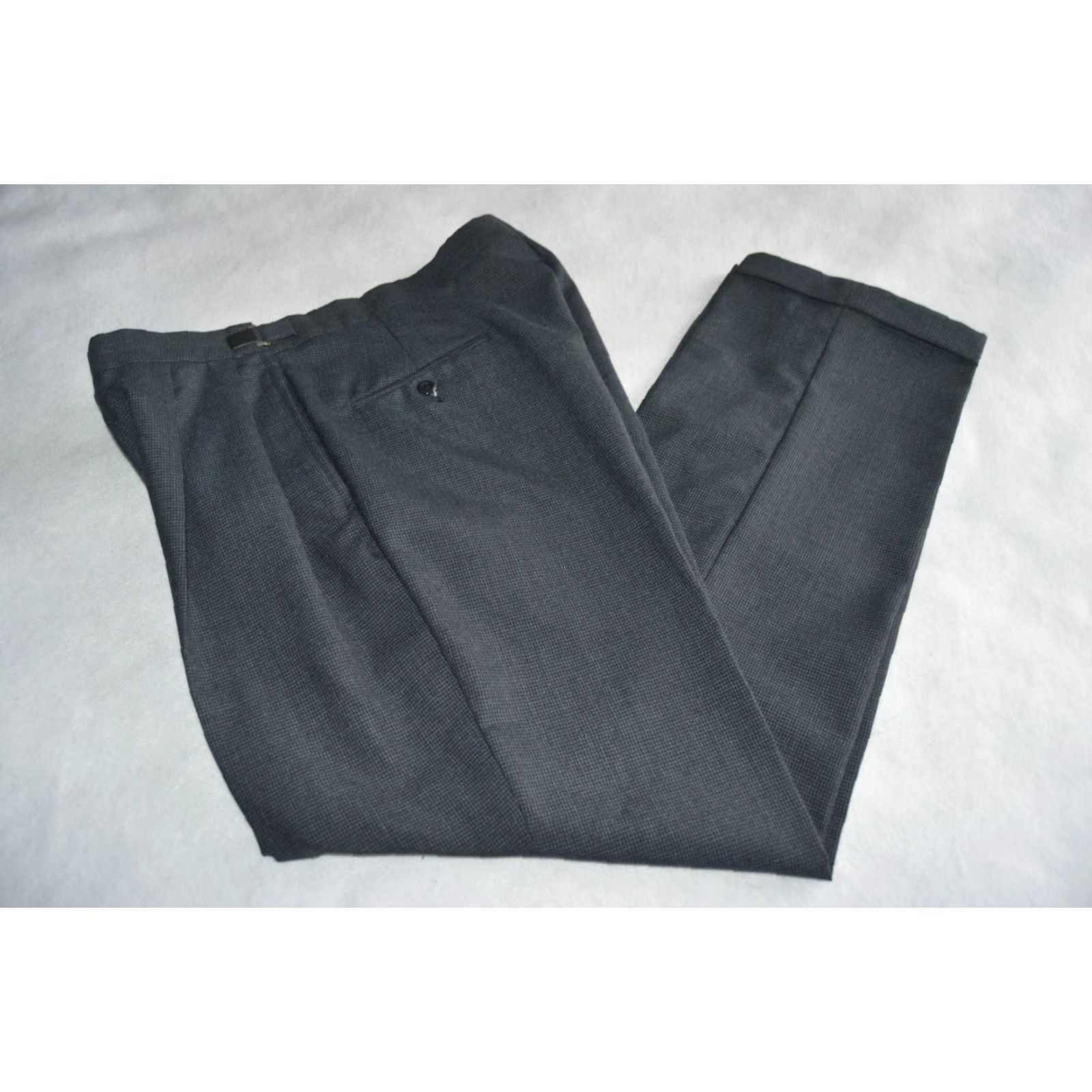 Vintage VINTAGE Linksport Dress Pants 36X30 Gray Check Wool Blend Men Regular Inseam 36 Zip Pockets Cuffed Straight USA Dress Pants Mens Size US 36 / EU 52 - 2 Thumbnail