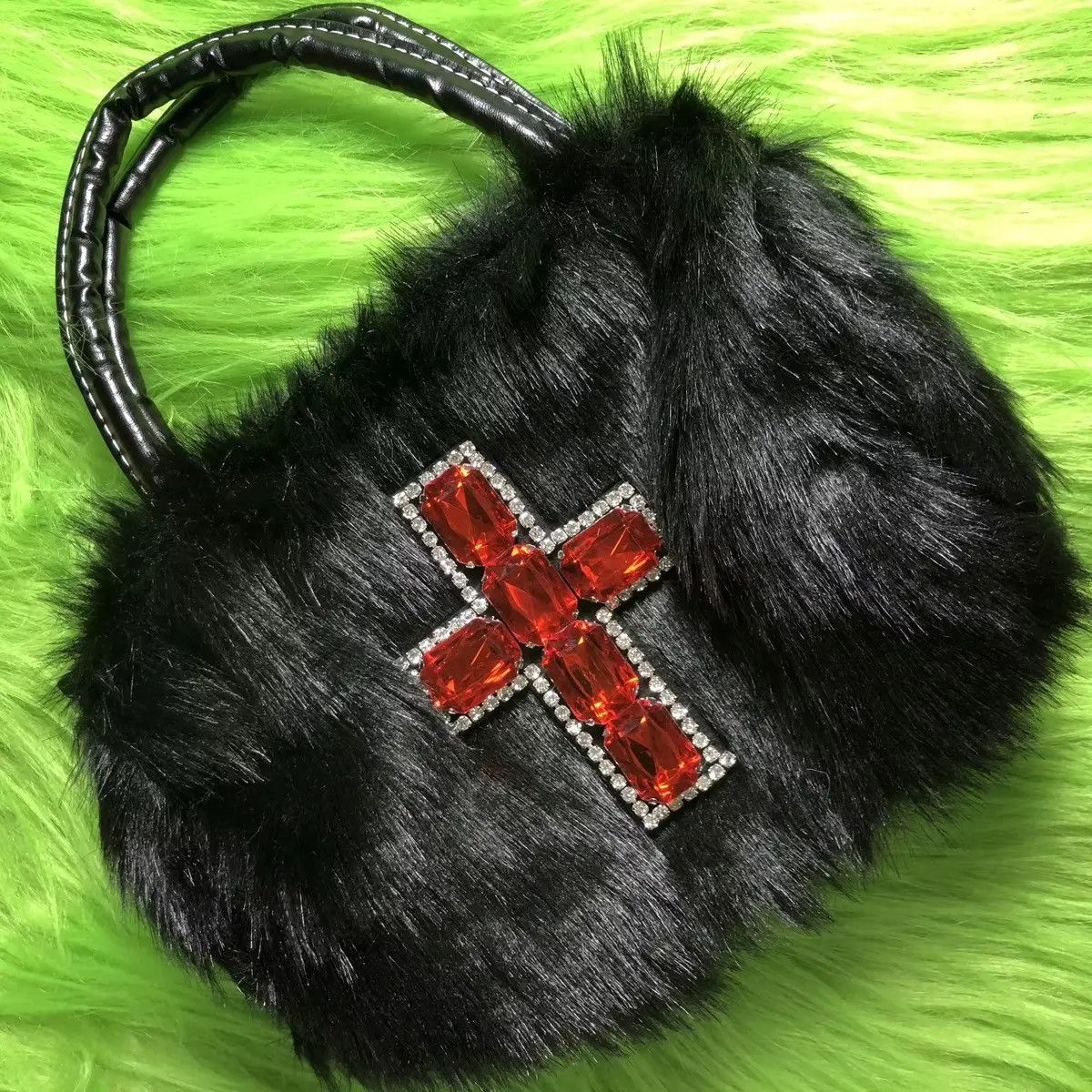 Other Gothic Punk Soft Black Cross Women’s Handbag Size ONE SIZE - 5 Thumbnail