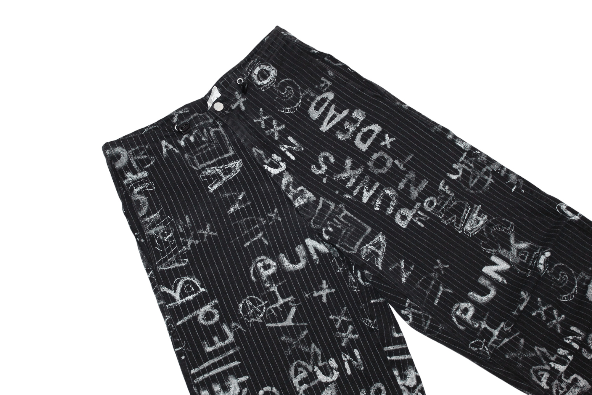 If Six Was Nine Y2K💥Anniluce Punk Poem design hickory wide leg pants Size US 30 / EU 46 - 3 Thumbnail