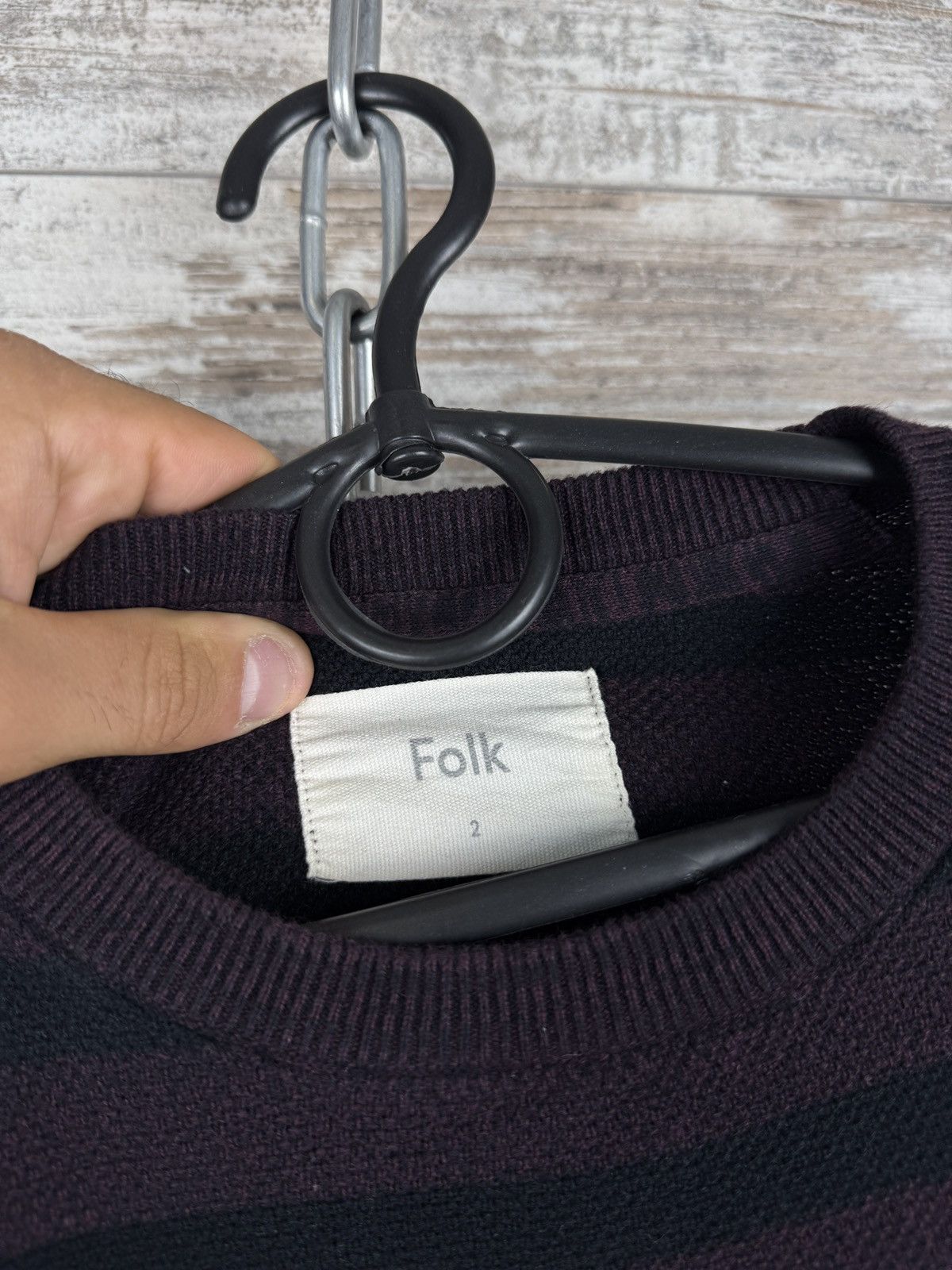 Folk Mens Vintage Folk sweater striped sweatshirt luxury Size US S / EU 44-46 / 1 - 5 Thumbnail