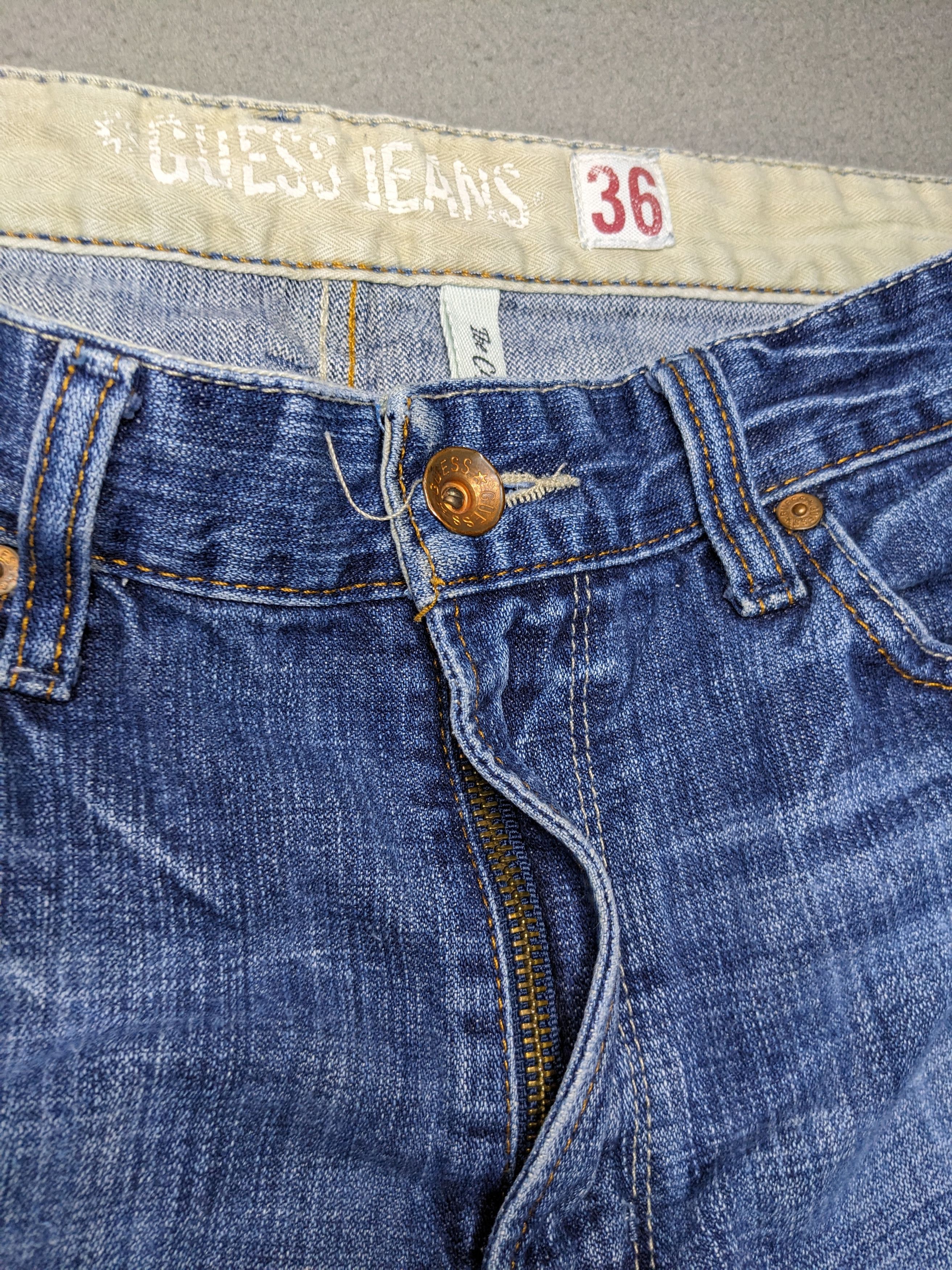 Guess VTG Guess Jeans The Cliff Bootcut Denim 35x29 Y2K Distressed Size US 35 - 7 Thumbnail