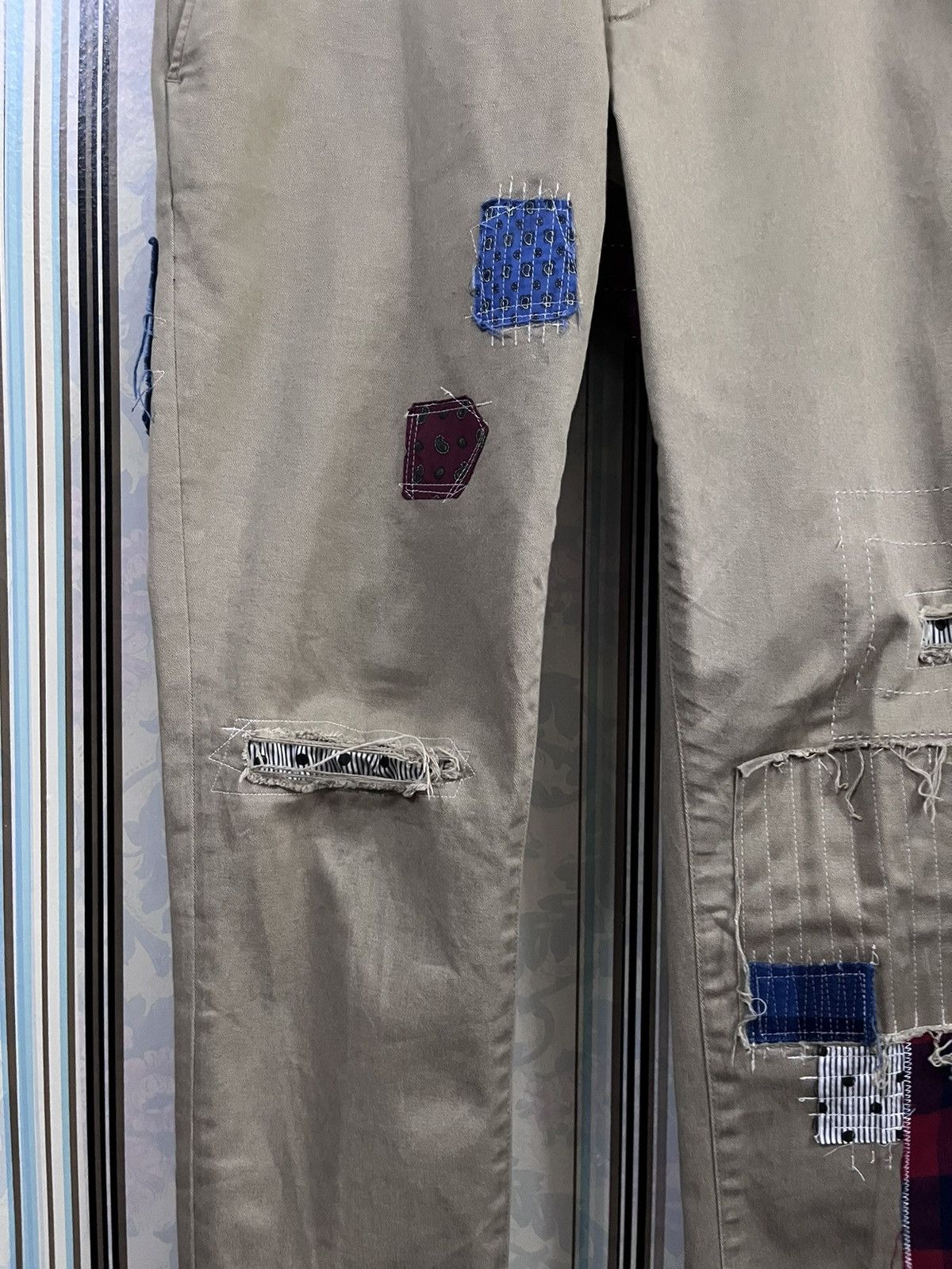 Japanese Brand SEVESKIG remake chino pants patchwork #F3 Size US 30 / EU 46 - 3 Thumbnail
