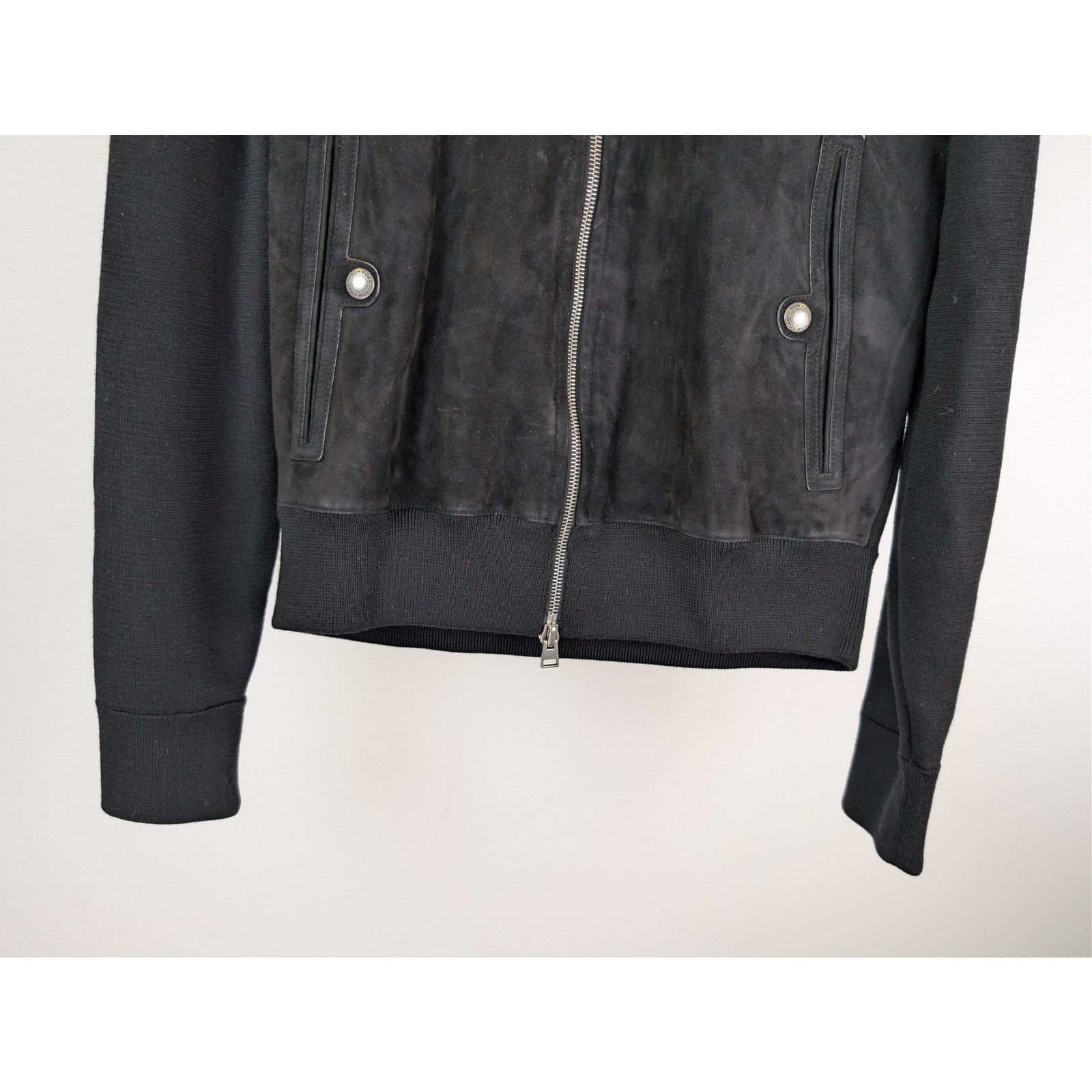 Tom Ford o1rshd1 CC20 Panelled Merino Wool and Suede Zip-Up Hoodie Size US M / EU 48-50 / 2 - 4 Thumbnail
