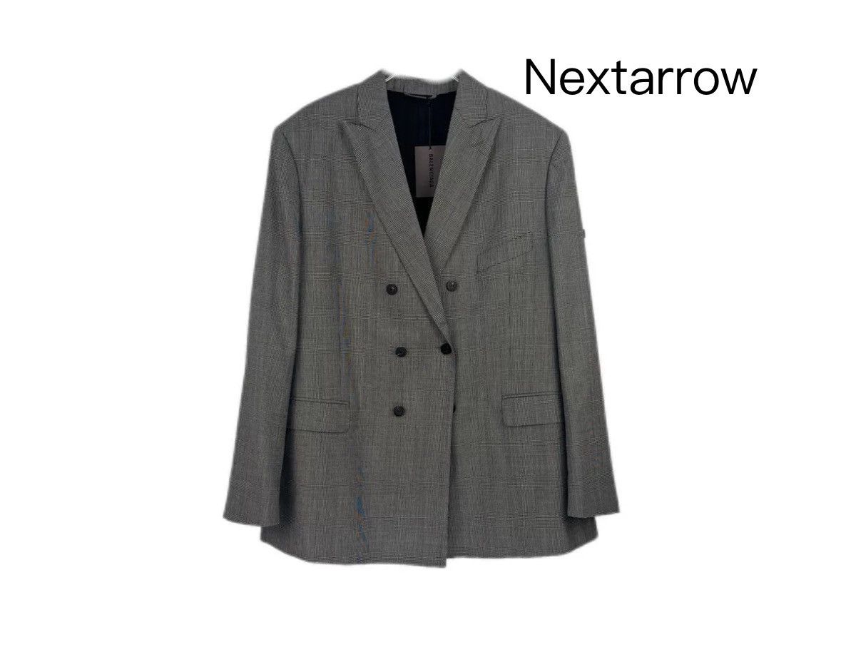 Balenciaga Balenciaga grey plaid classic logo wool thin blazer jacket Size US S / EU 44-46 / 1 - 1 Thumbnail