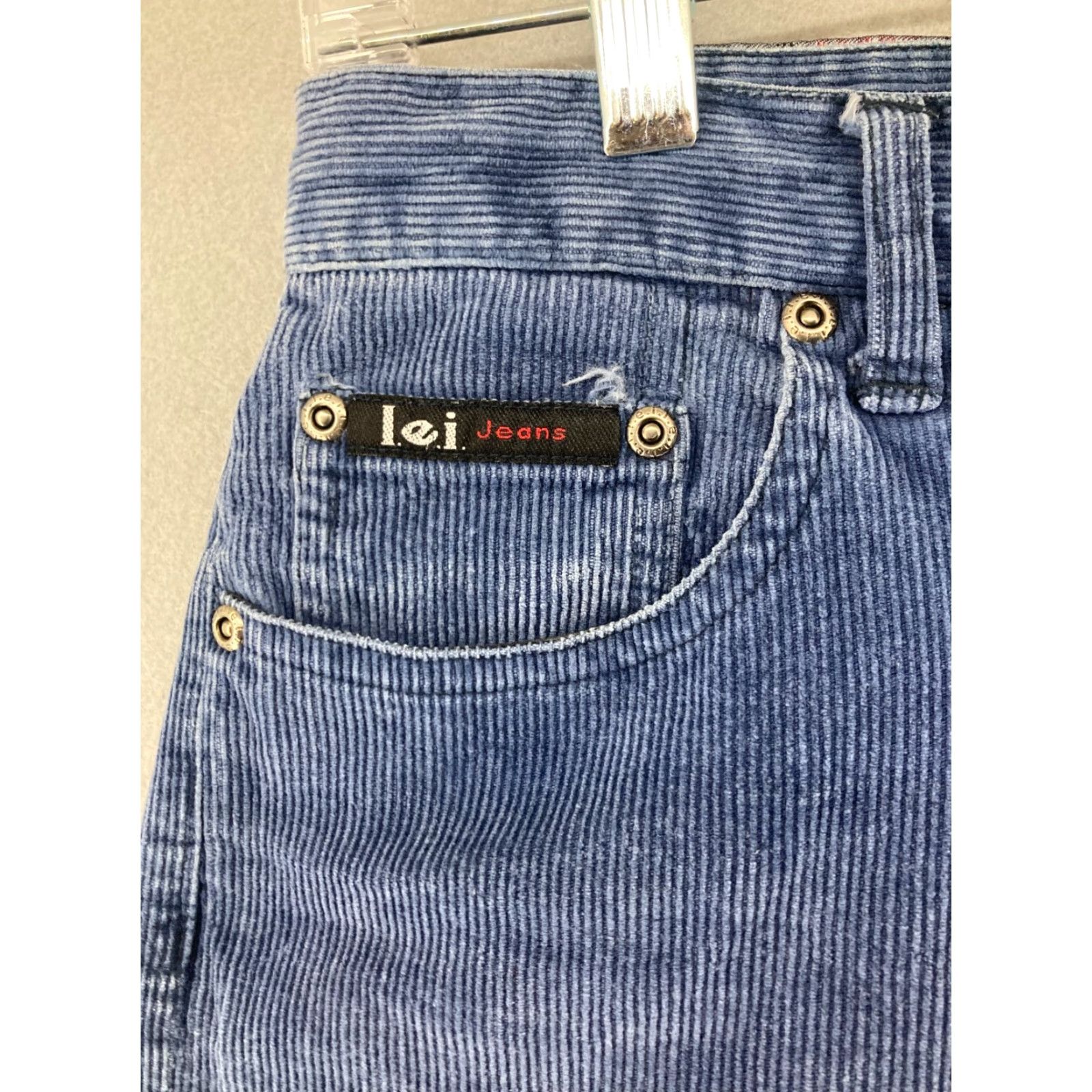 Vintage VINTAGE LEI Womens Pants 7 Blue Corduroy Flare 90s Retro Size 28" / US 6 / IT 42 - 7 Thumbnail
