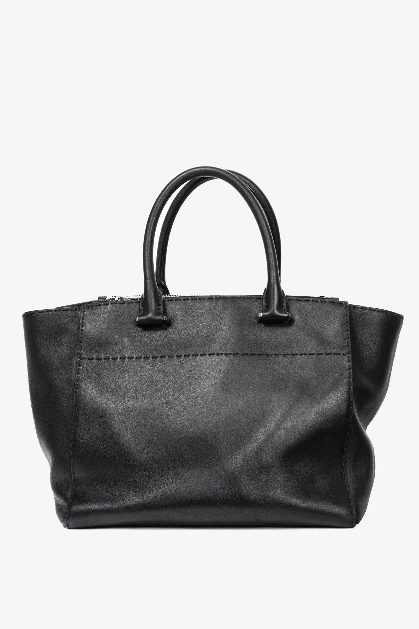 Prada Prada Black Hand Stitched Calfskin Leather Tote Size ONE SIZE - 4 Thumbnail