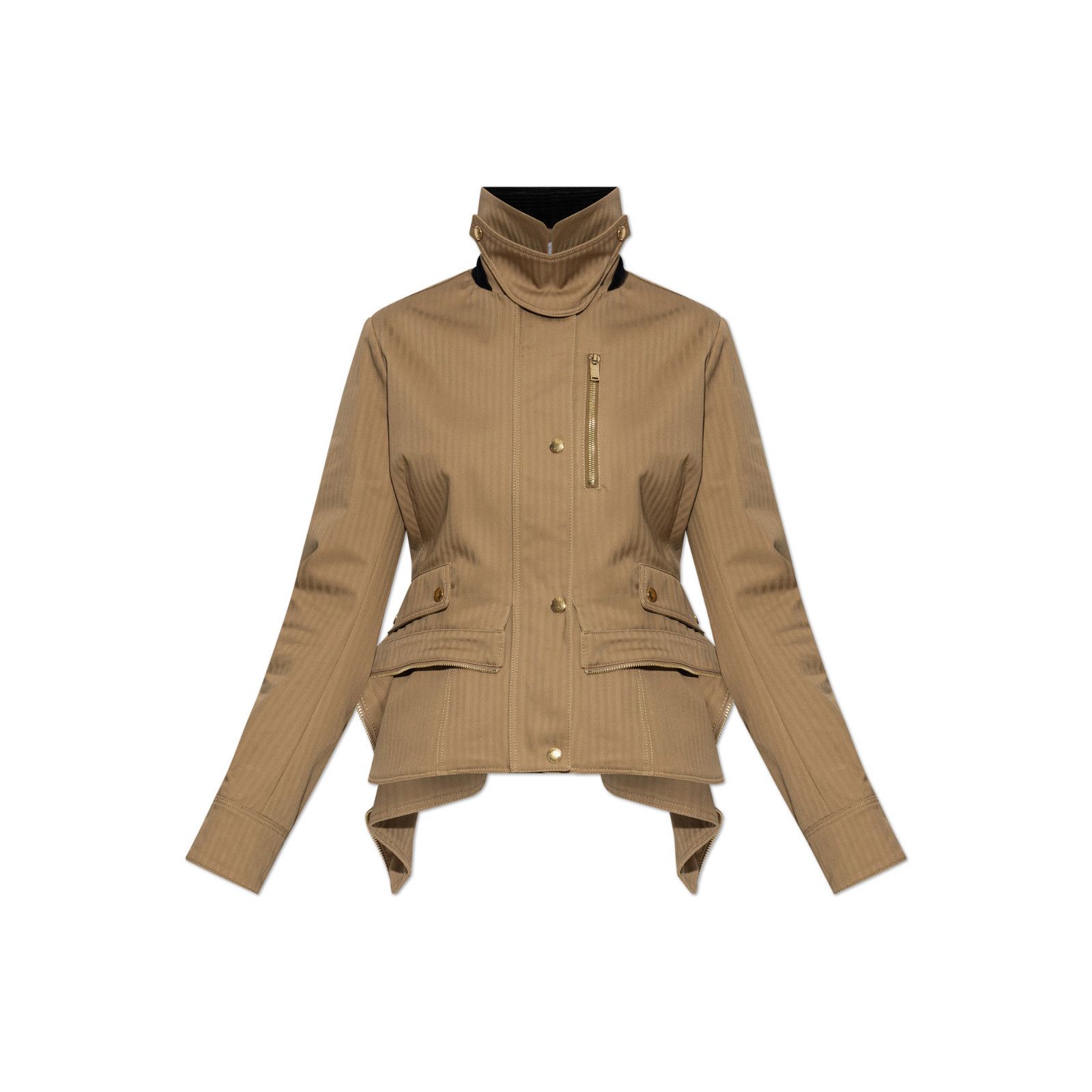 Alexander McQueen ALEXANDER MCQUEEN $3190 Herringbone Kickback Jacket in Tan N Size S / US 4 / IT 40 - 1 Thumbnail