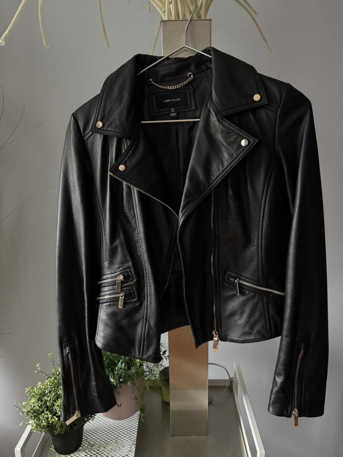 Karen Millen Karen Millen Black Lamb Leather Moto Biker Jacket sz.8 Size M / US 6-8 / IT 42-44 - 5 Thumbnail