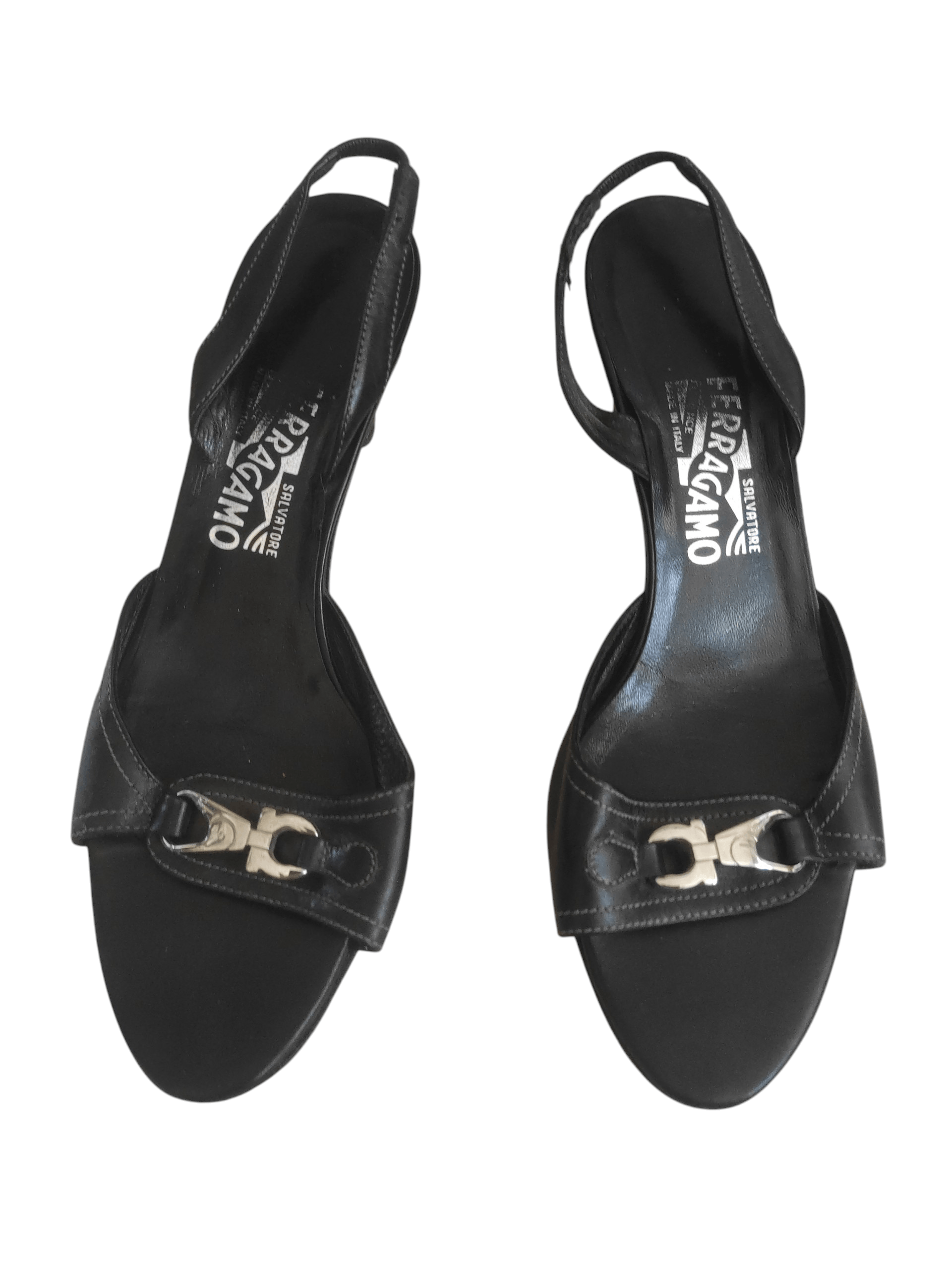 Salvatore Ferragamo Salvatore Ferragamo Black Strap Leather Sandals Size US 8 / IT 38 - 2 Thumbnail