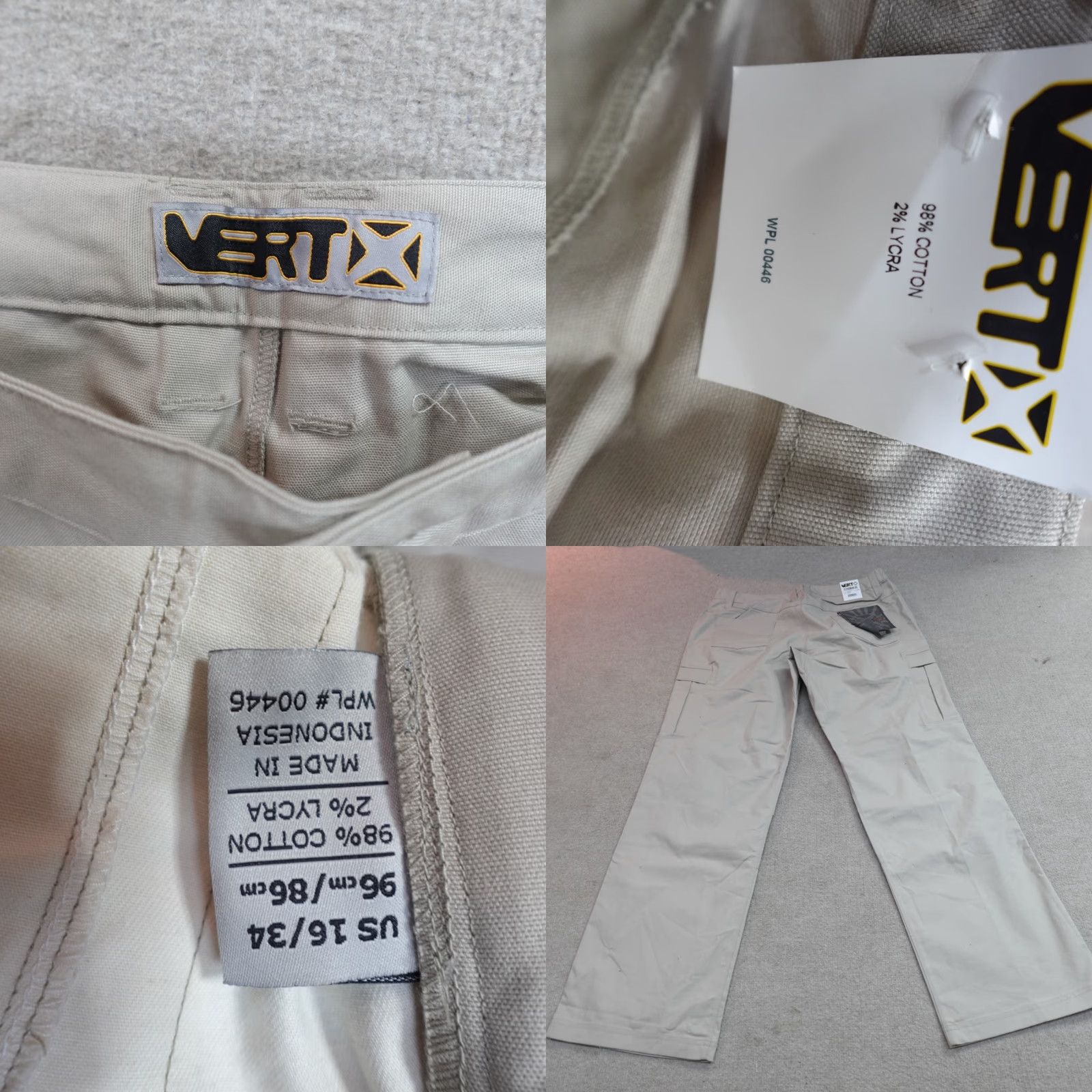 Vintage VIRTX Womens Pants 16 Beige Cargo Conceal VTX1050 NEW Size 38" / US 16 / IT 52 - 8 Thumbnail