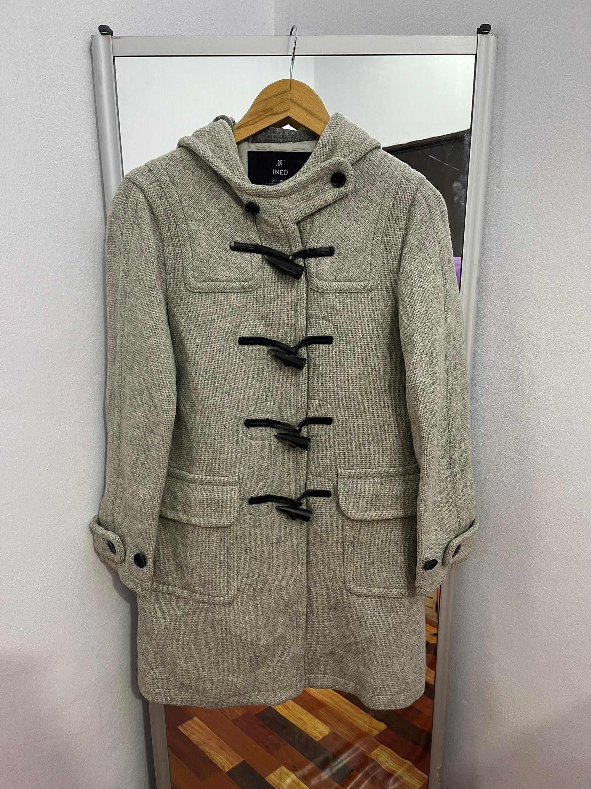 Yohji Yamamoto INED Yohji Yamamoto Japan Wool Hooded Duffle Coat Size S / US 4 / IT 40 - 1 Thumbnail