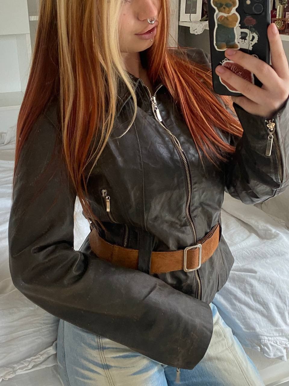 Vintage Vintage brown leather jacket Size S / US 4 / IT 40 - 5 Thumbnail