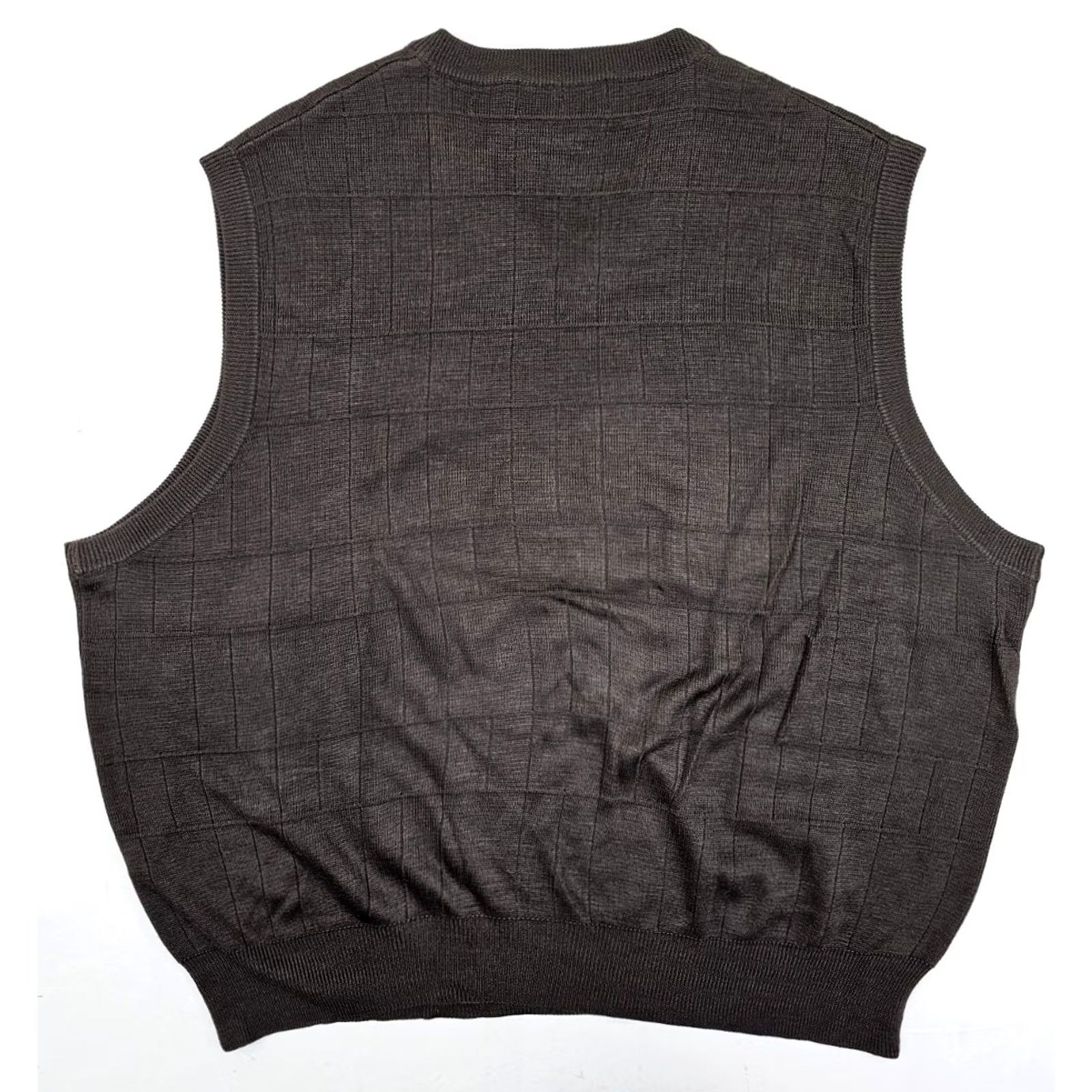 Vintage Alan Flusser 100% Silk Sweater Vest Men XXL Brown Geometric V-Neck Windowpane Shirt Vest Mall Size US XXL / EU 58 / 5 - 7 Thumbnail