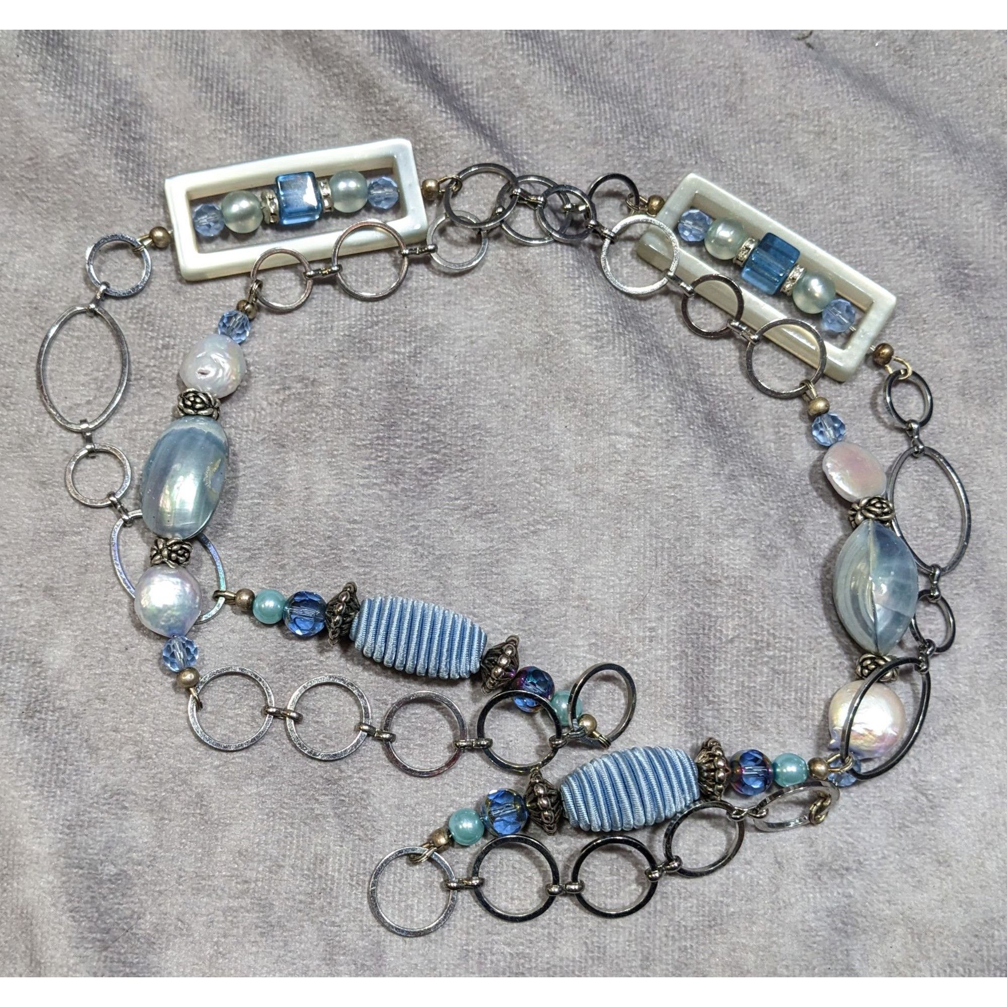 Other Mermaidcore Princess Blue And Silver Tone Pearl Glass And Lu Size ONE SIZE - 6 Thumbnail