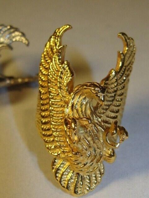 Designer Sterling Silver Eagle Ring with 18 kt Gold Vermeil Unisex Size ONE SIZE - 1 Thumbnail