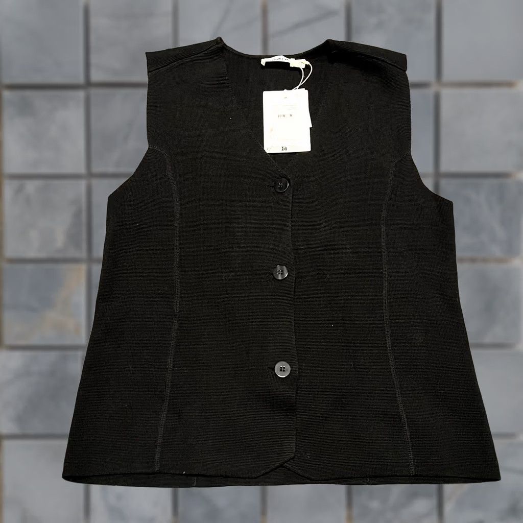 Vintage Soaked Sweater Vest Womens Large SL Haven Waistcoat Black Button Vest L Womens Black Button Soaked Waistcoat Size L / US 10 / IT 46 - 1 Thumbnail