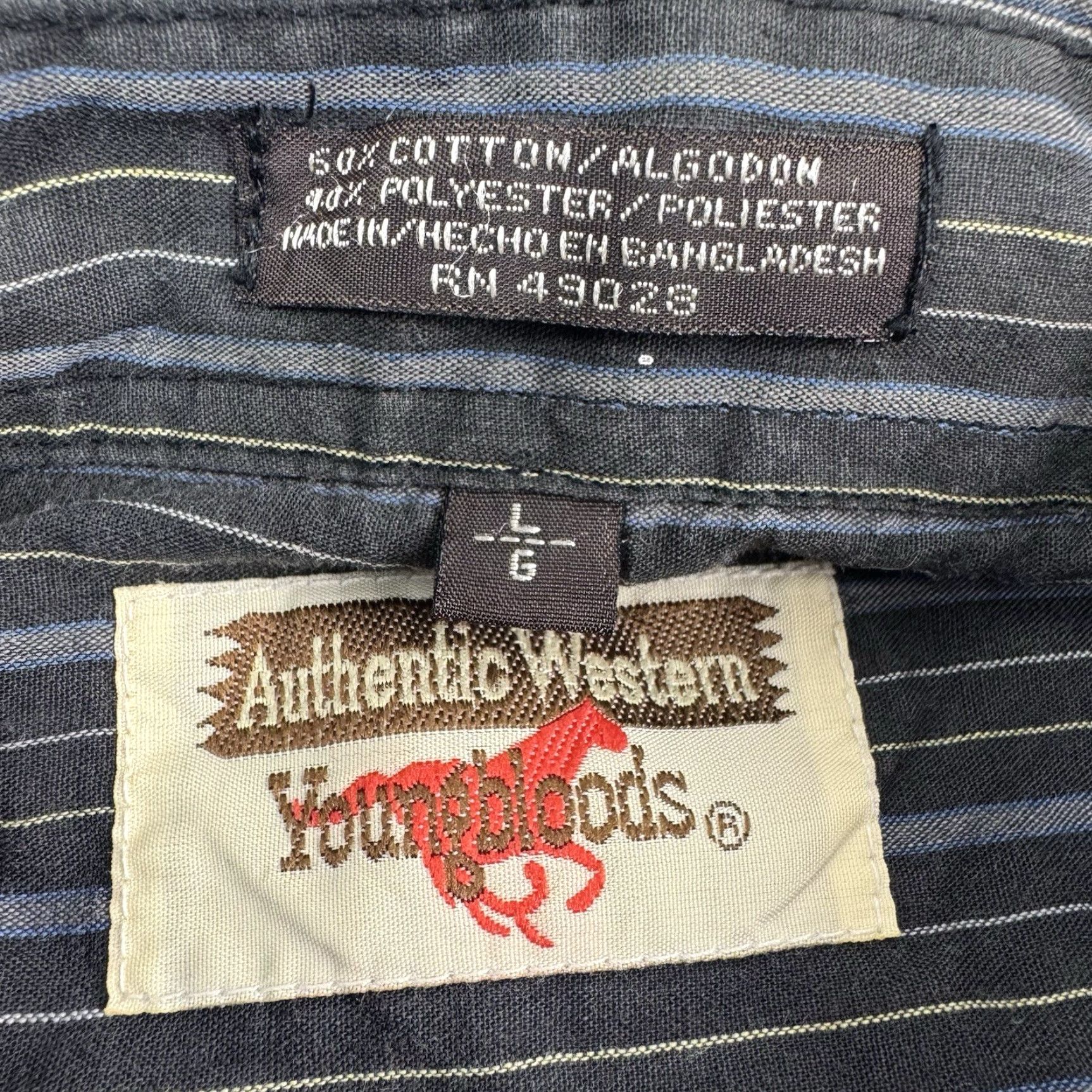 Vintage Vintage Youngbloods Western Pearl Snap Shirt Men Large Black Striped 90s Cowboy Casual Workwear Size US L / EU 52-54 / 3 - 3 Thumbnail